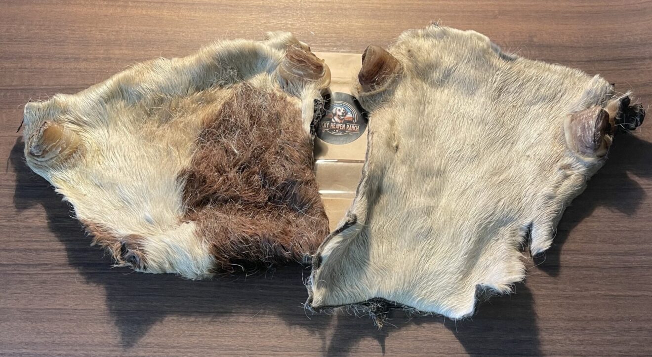 Rinder Kopfhaut Platte mit Fell L