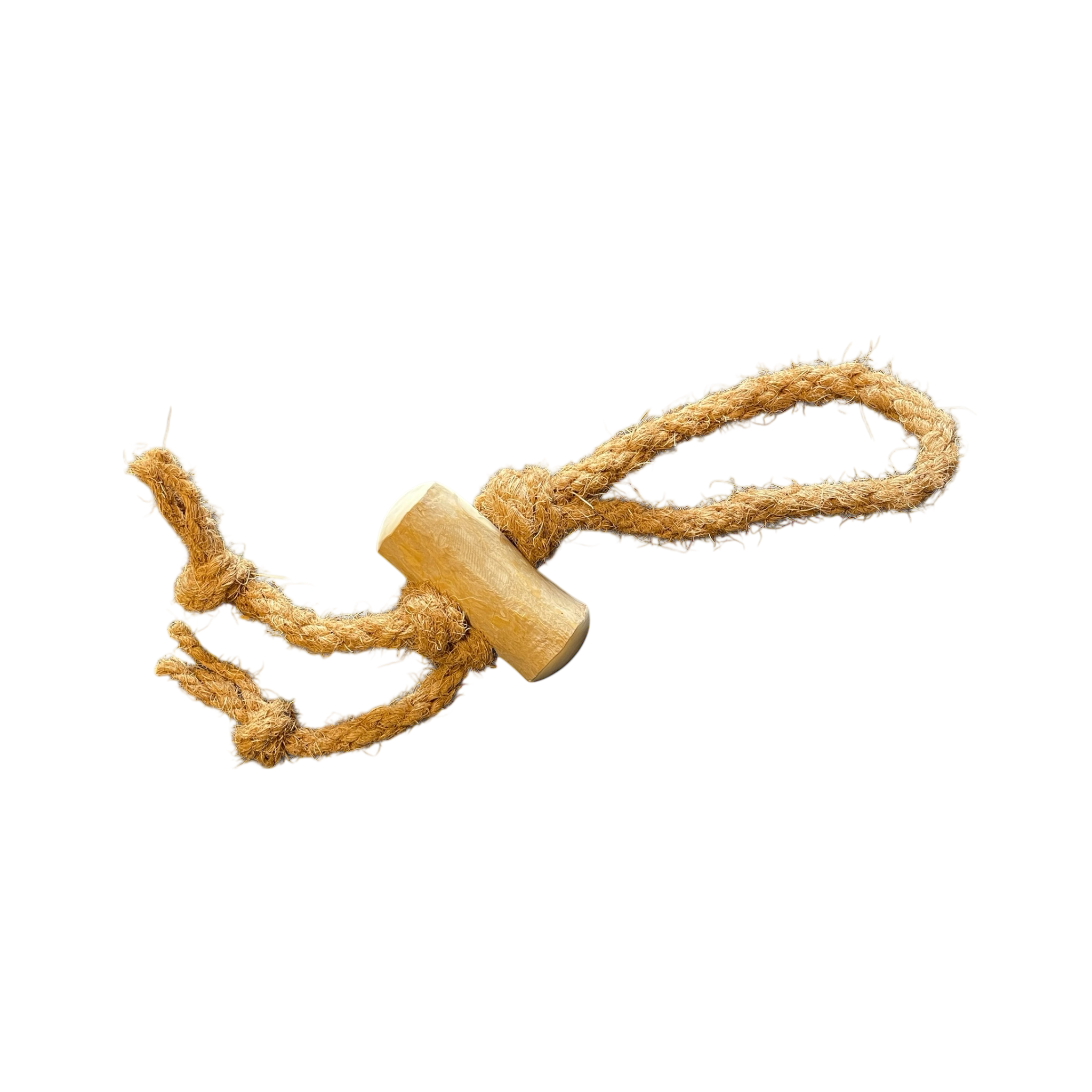 Hunde Kauspielzeug aus Kaffeeholz mit Kokosseil