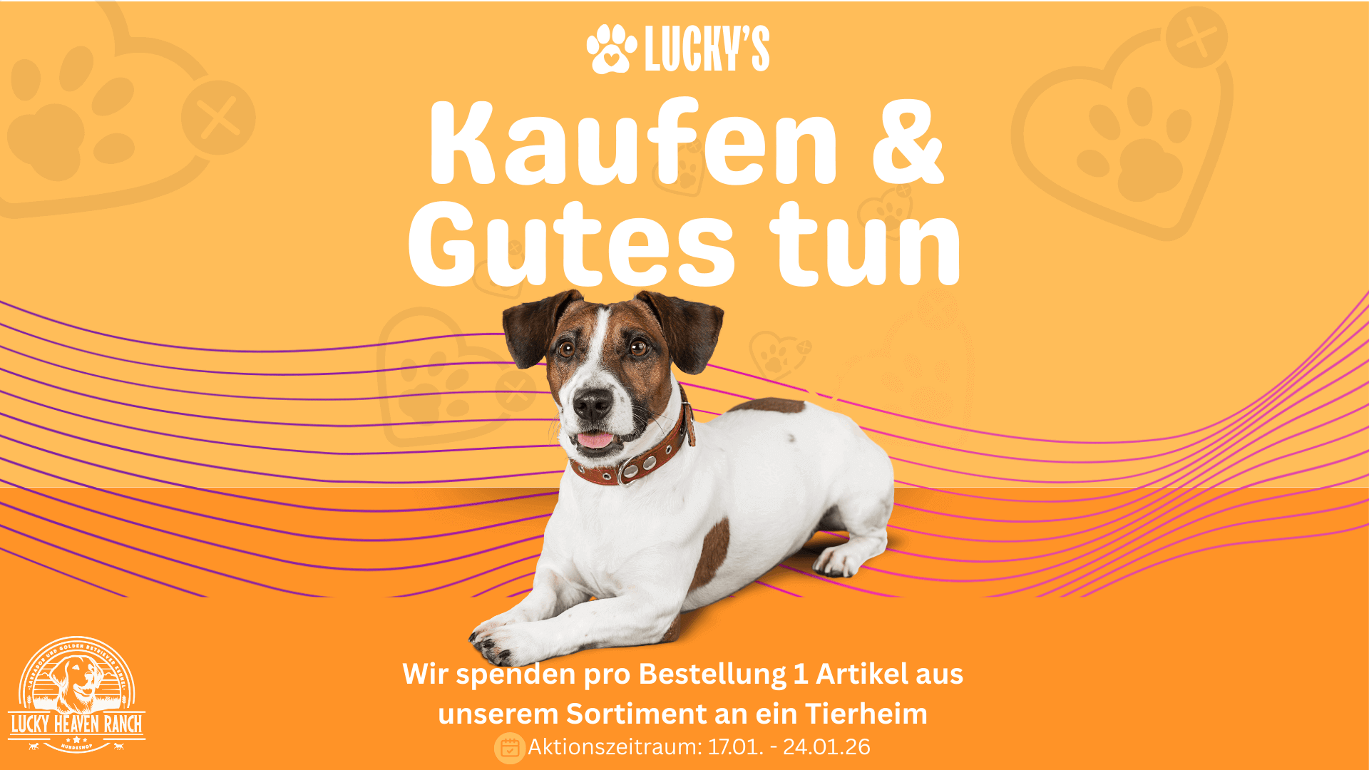 Kaufen und Gutes tun, Lucky’s erste Spendenaktion