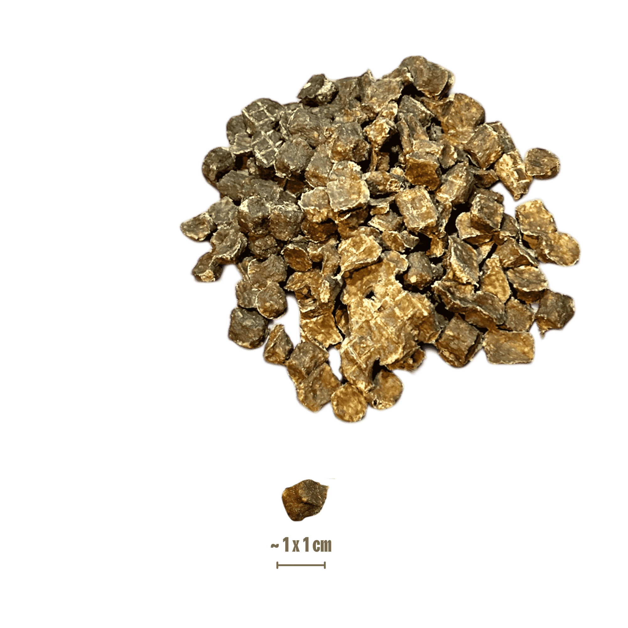 Enten Miniwürfel Hunde-Leckerli mit Größenangabe