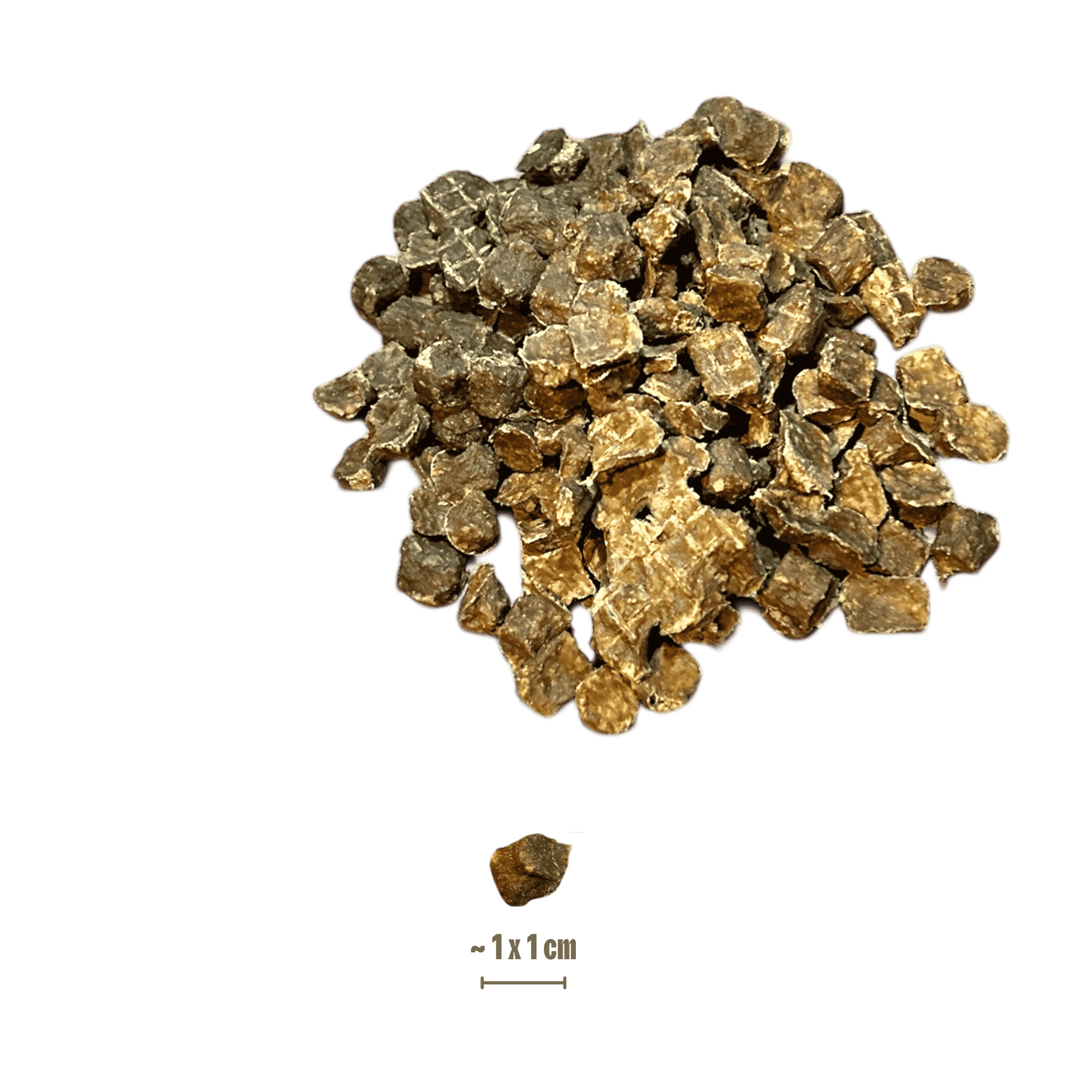 Enten Miniwürfel Hunde-Leckerli mit Größenangabe