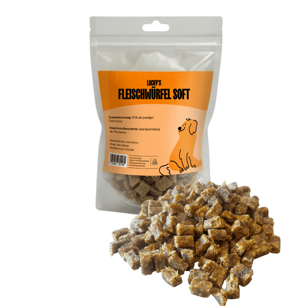 Fleischwürfel Soft Ente mit Originalverpackung – weicher Snack für Hunde