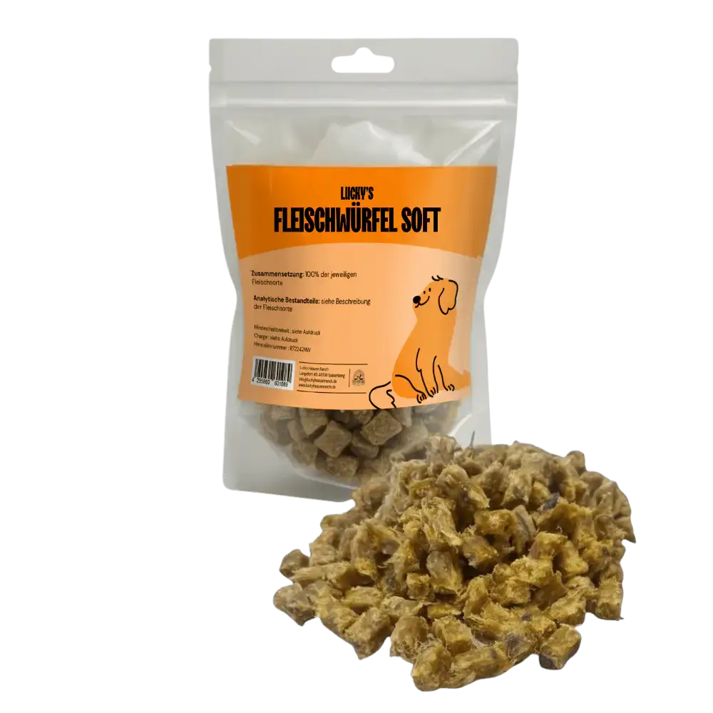 Fleischwürfel Soft Huhn mit Originalverpackung – weicher Snack für Hunde