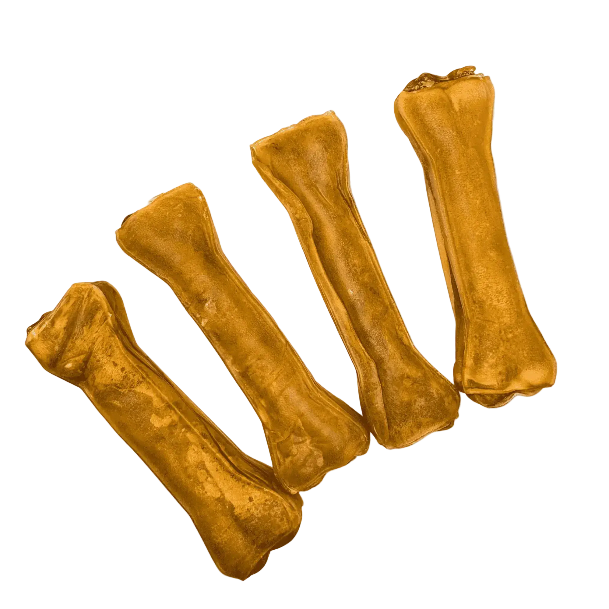 Hirschhautknochen 17cm – Vier naturbelassene Kauknochen aus Hirschhaut im Großpack