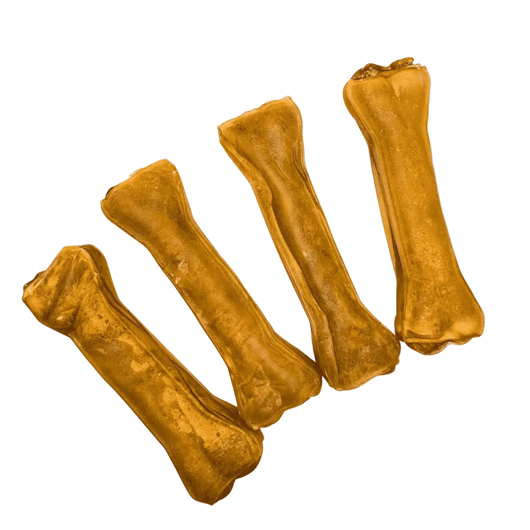Hirschhautknochen 17cm – Vier naturbelassene Kauknochen aus Hirschhaut im Großpack