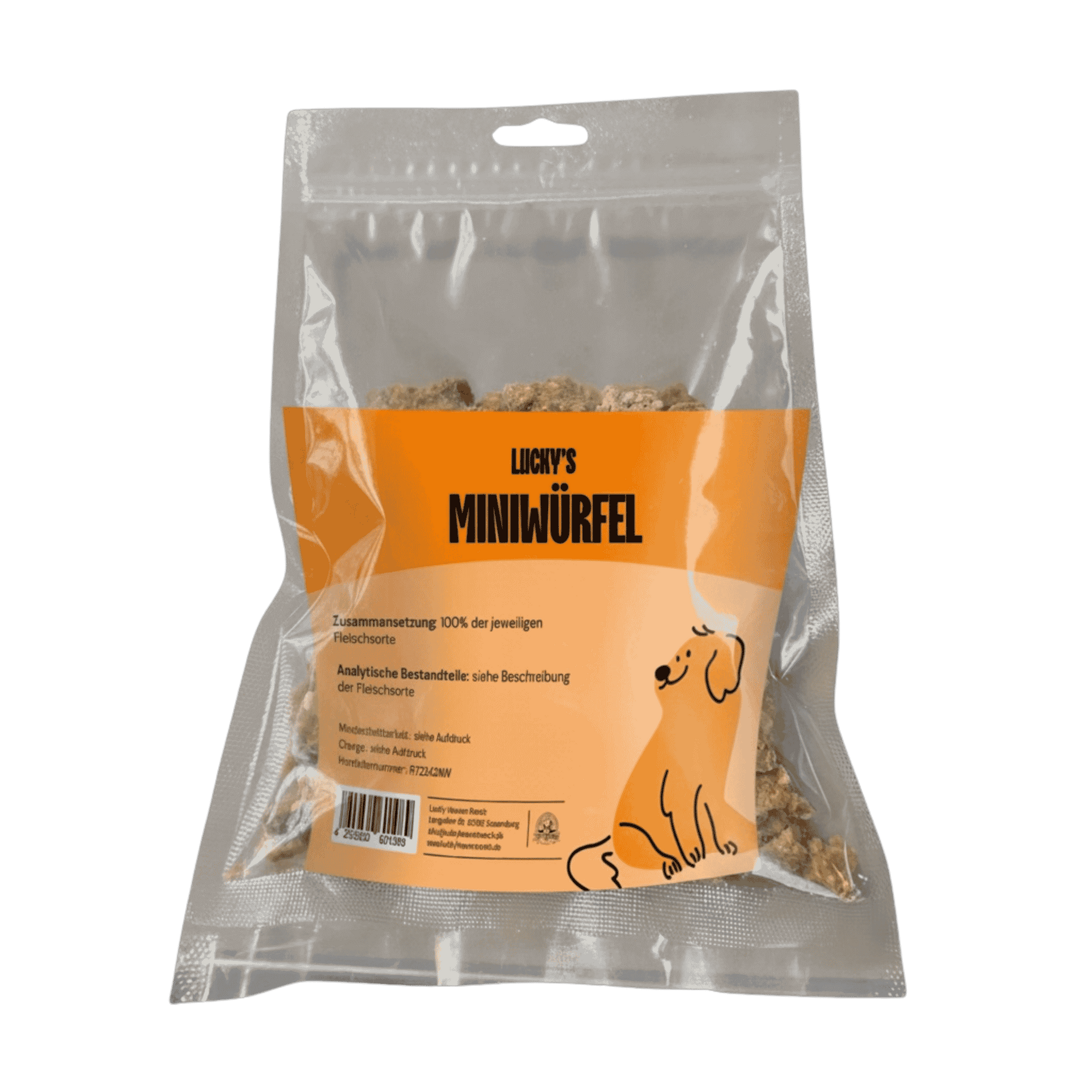 Hunde-Leckerlis Kaninchenfleisch Miniwürfel in Original Verpackung - 200 Gramm