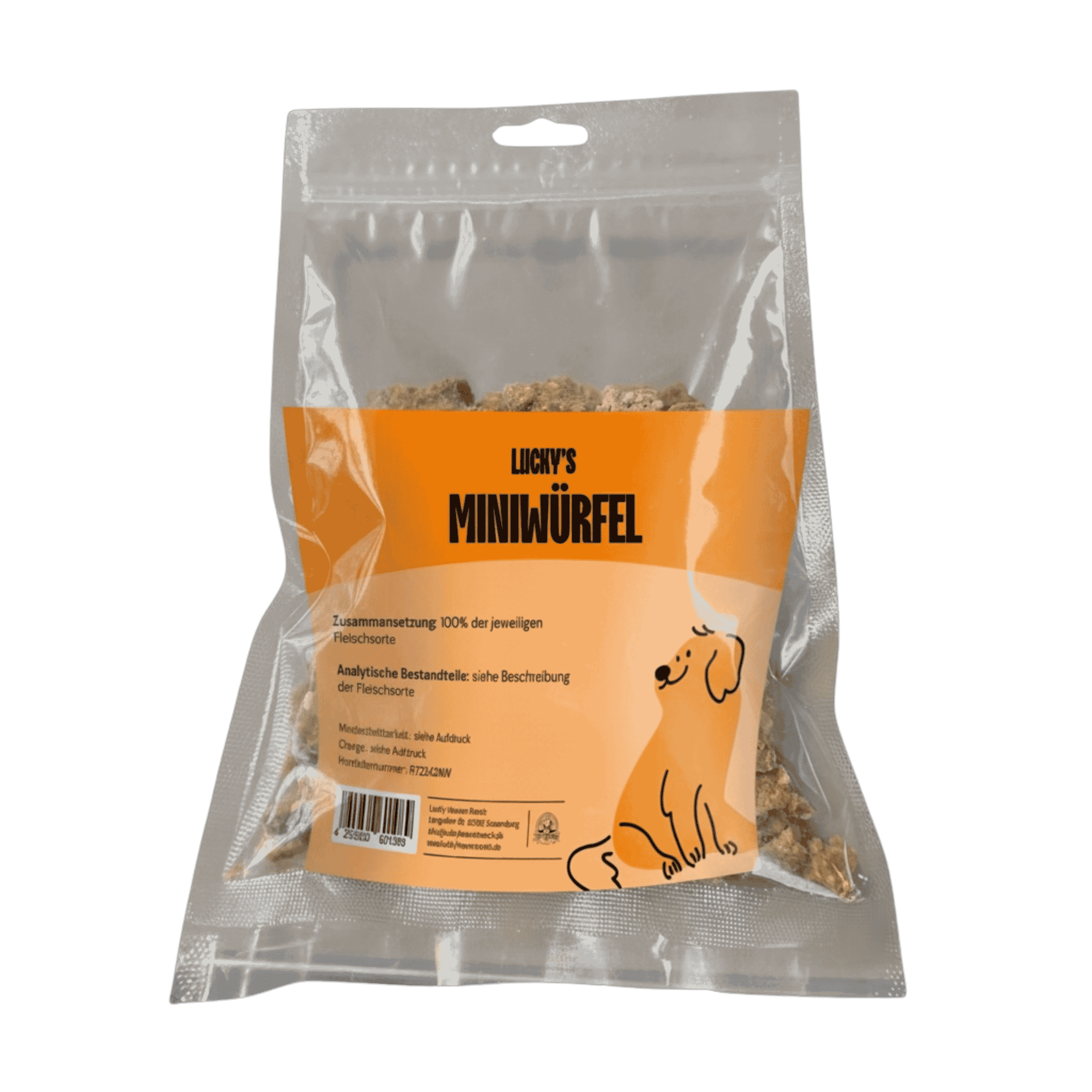 Hunde-Leckerlis Kaninchenfleisch Miniwürfel in Original Verpackung - 200 Gramm