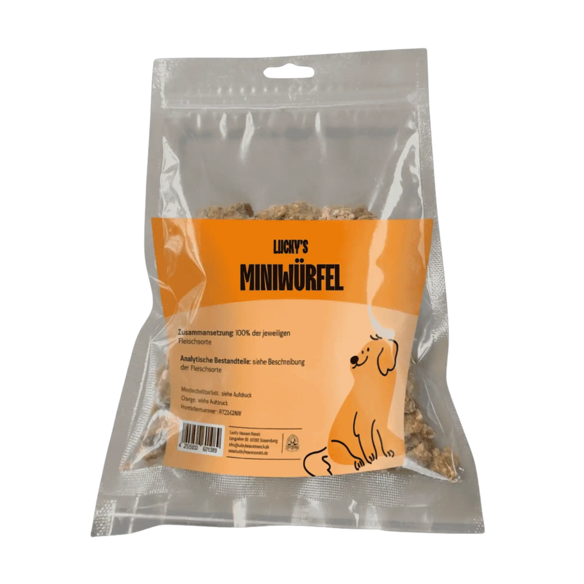 Hunde-Leckerlis Kaninchenfleisch Miniwürfel in Original Verpackung - 200 Gramm