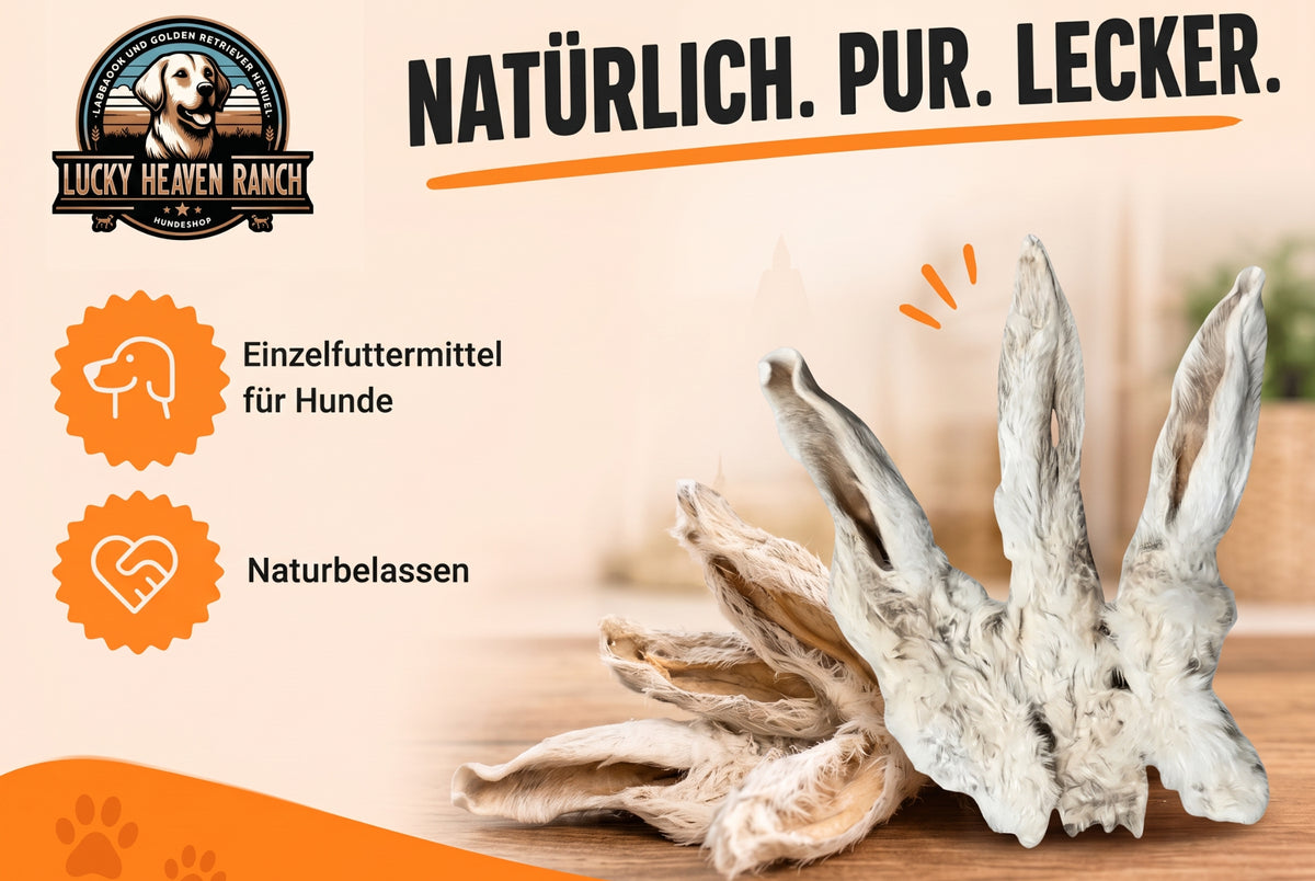 Kaninchenohren mit Fell Natürlich, pur, lecker