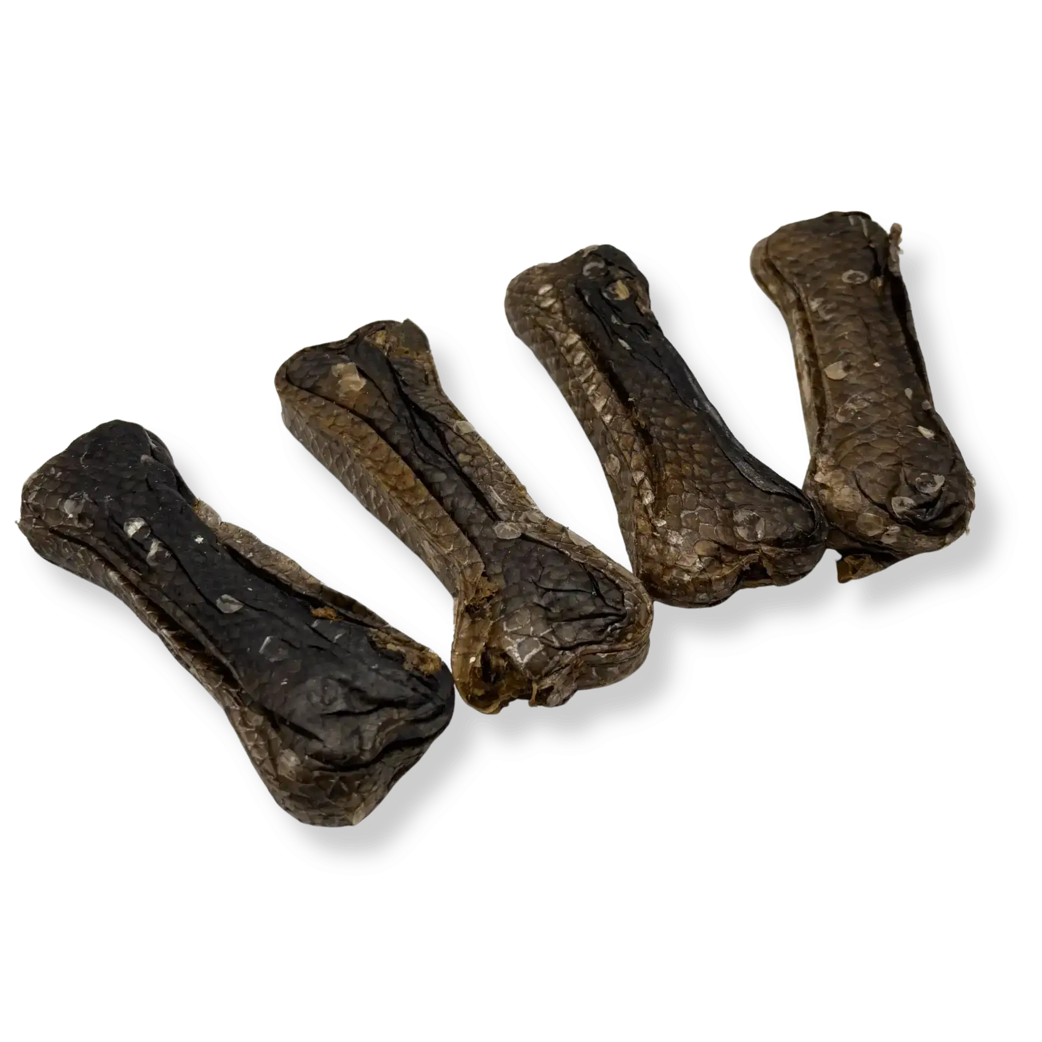 Natürliche Lachshaut Kauknochen in 12 cm Länge als gesunder Hundesnack