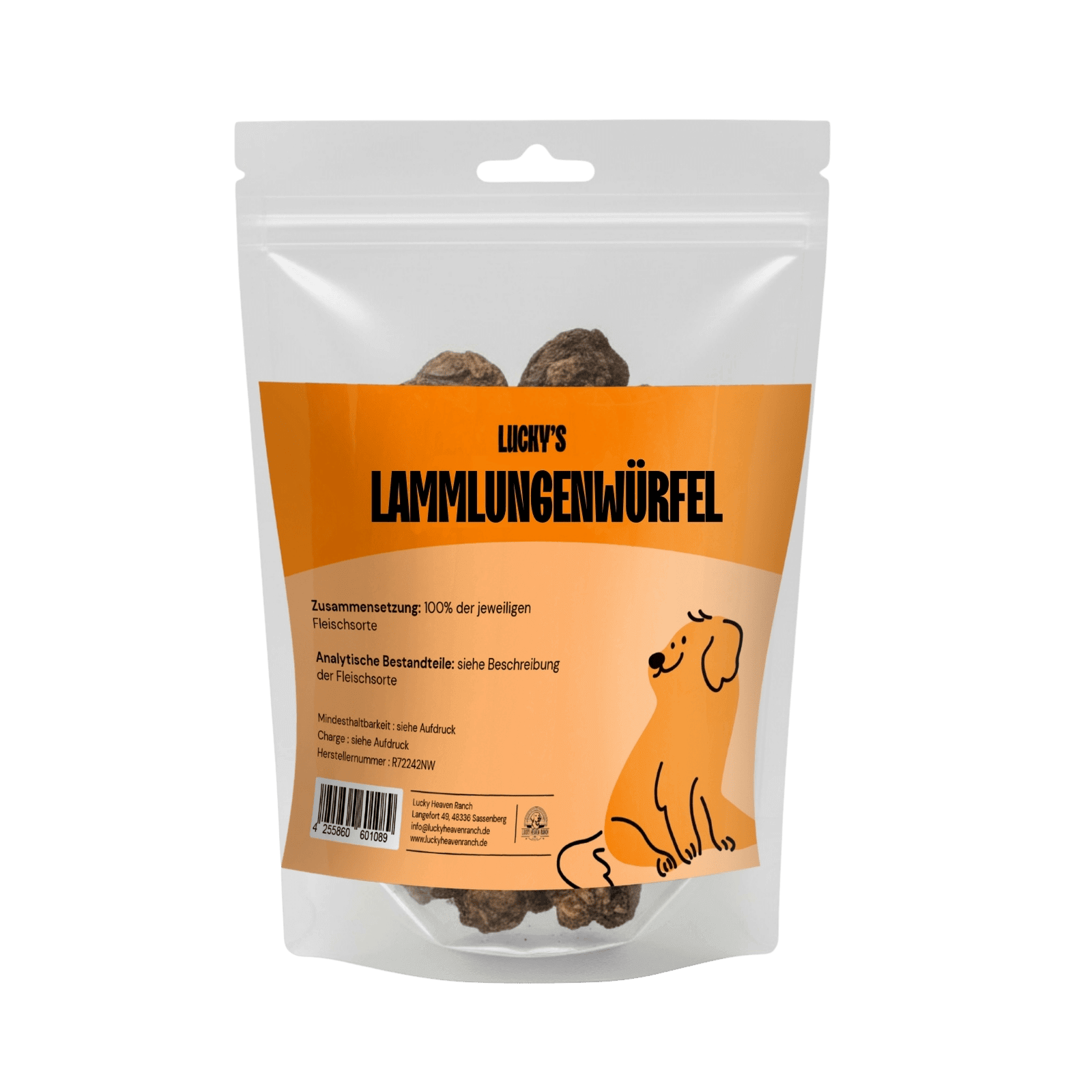 Lammlungenwürfel in Originalverpackung – natürlicher Hundesnack