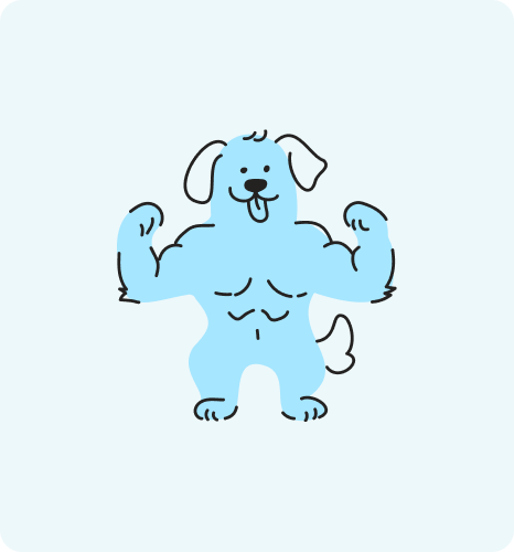 Muskel Hund – Illustration eines kräftigen, trainierten Hundes
