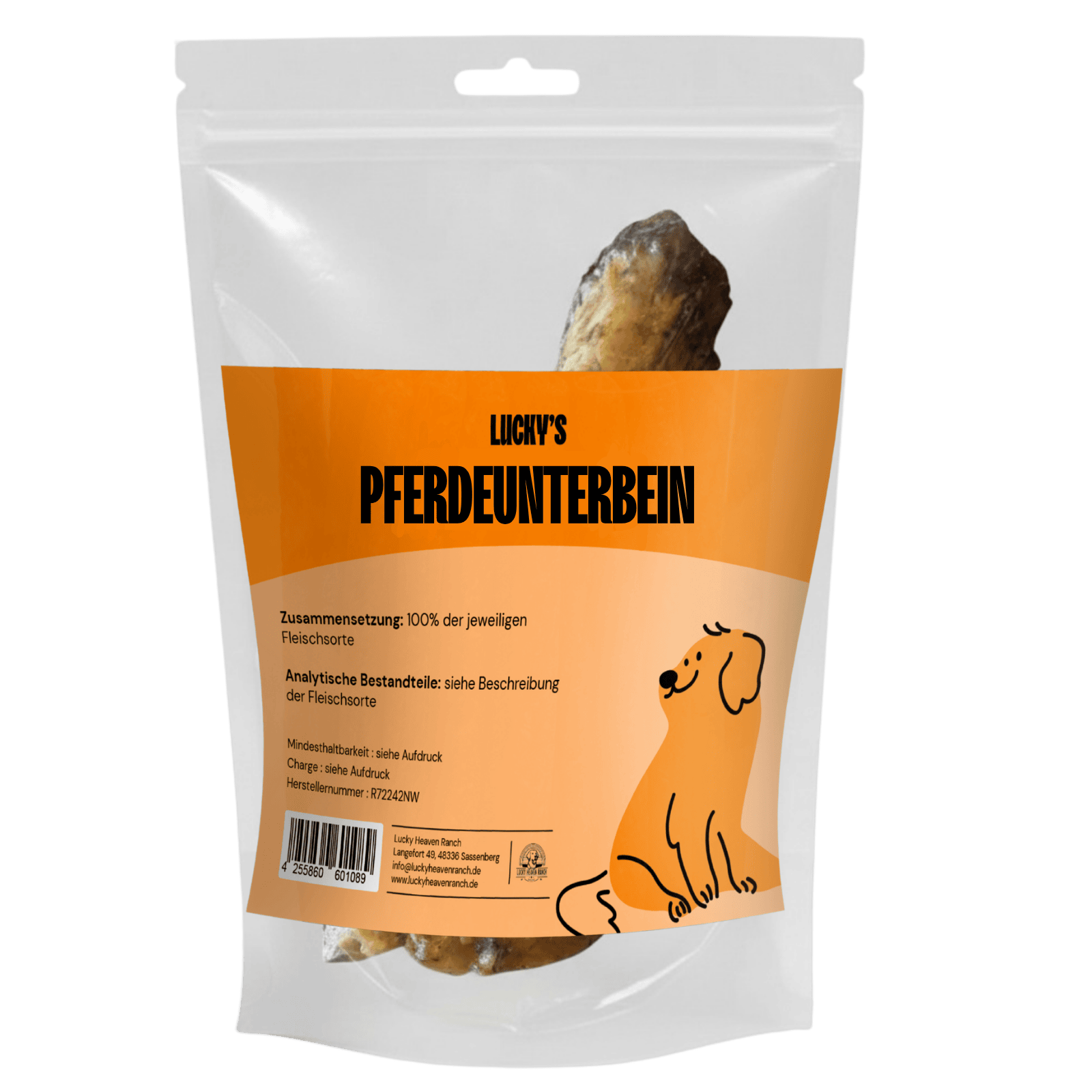 Pferde Unterbein Kauartikel für Hunde – Originalverpackung des Naturkauartikels