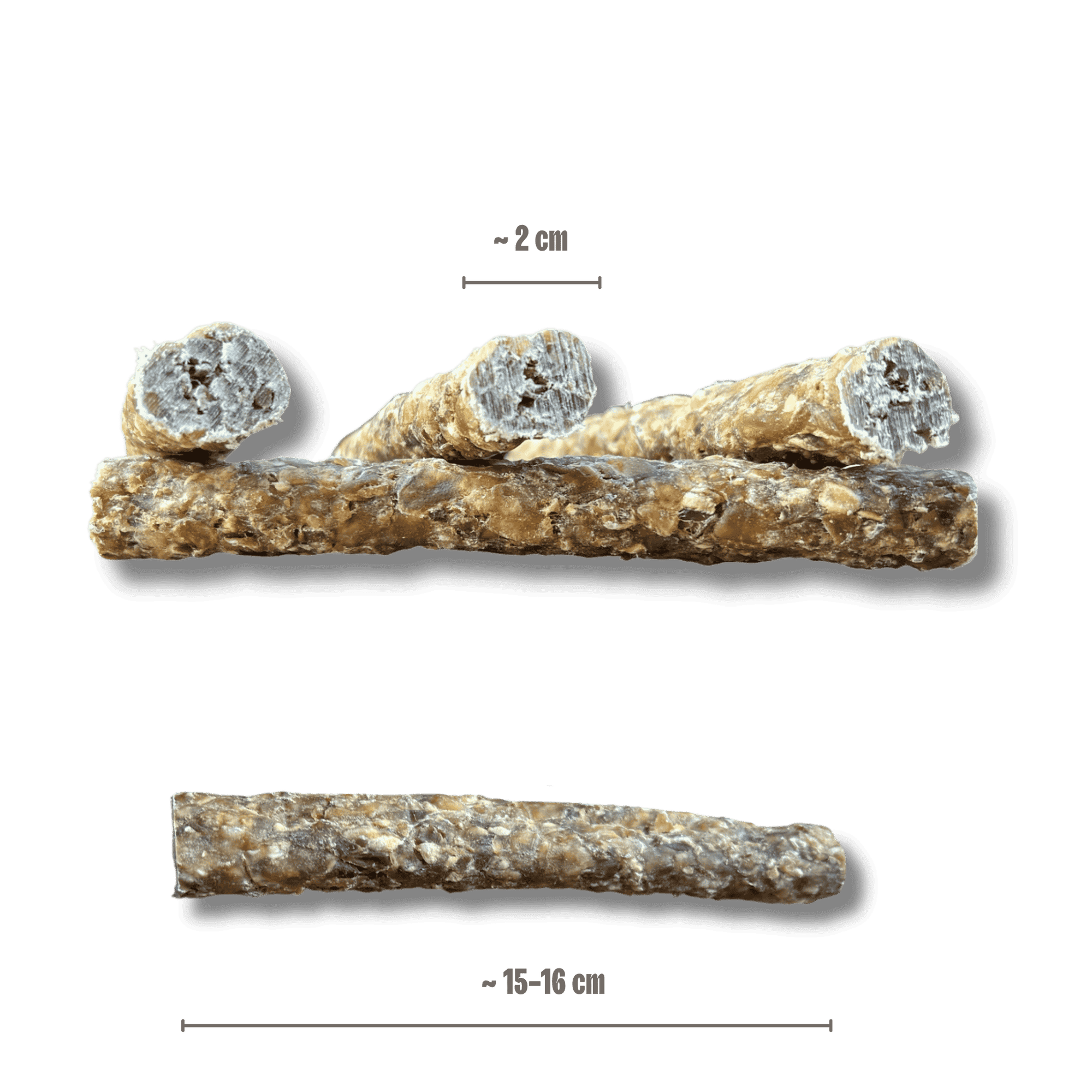 Pferdehaut Kaustange Hunde-Kauartikel mit Längen und Breiten Angabe 
