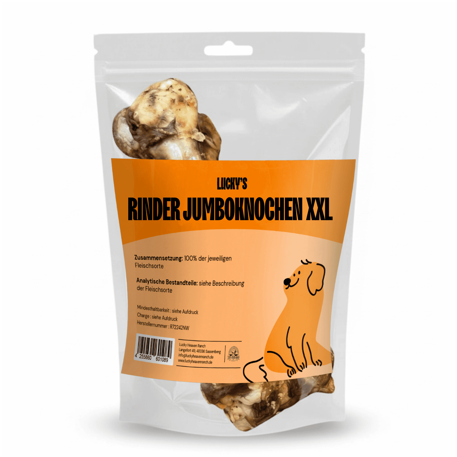 Rinder Jumboknochen XXL in Originalverpackung – robuster Kauartikel für Hunde