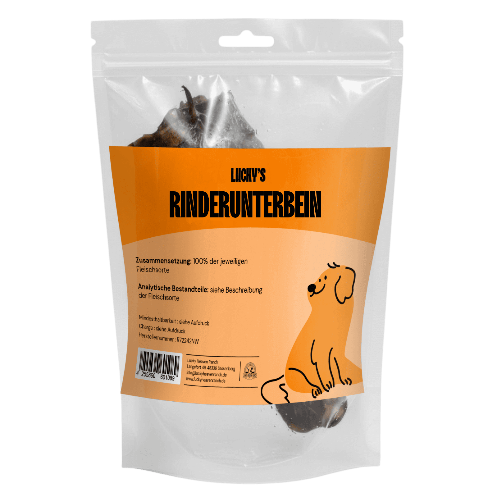 Rinderunterbein Kauartikel für Hunde – Originalverpackung des Naturkauartikels