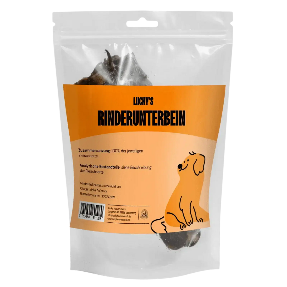 Rinderunterbein Kauartikel für Hunde – Originalverpackung des Naturkauartikels