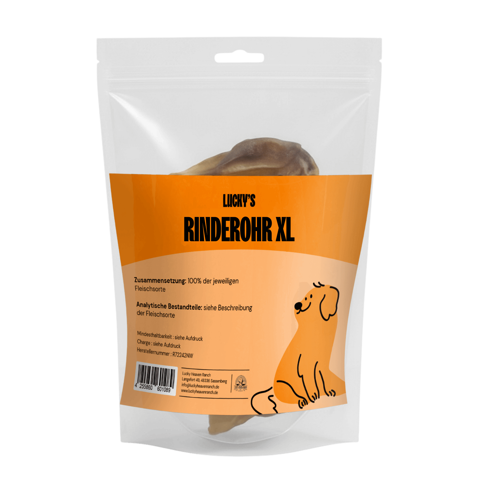 Rinderohr XL in Originalverpackung – natürlicher Kauartikel für Hunde