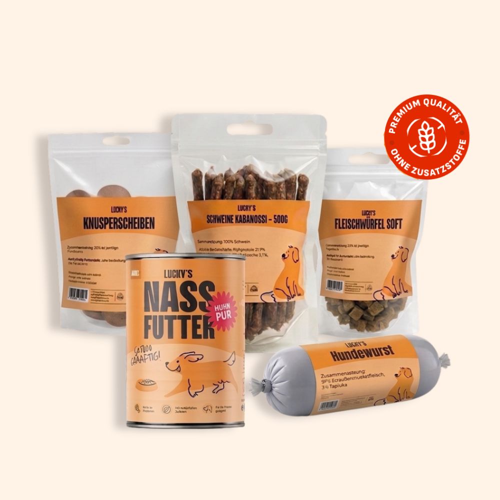 Bei der Lucky Heaven Ranch gibt es eine Riesen Auswahl an Leckerbisse, natürlichen Kauartikeln, Hundewurst und Hundefutter für Hunde in jedem Lebensabschnitt und unterschiedlichsten bedürfnissen.