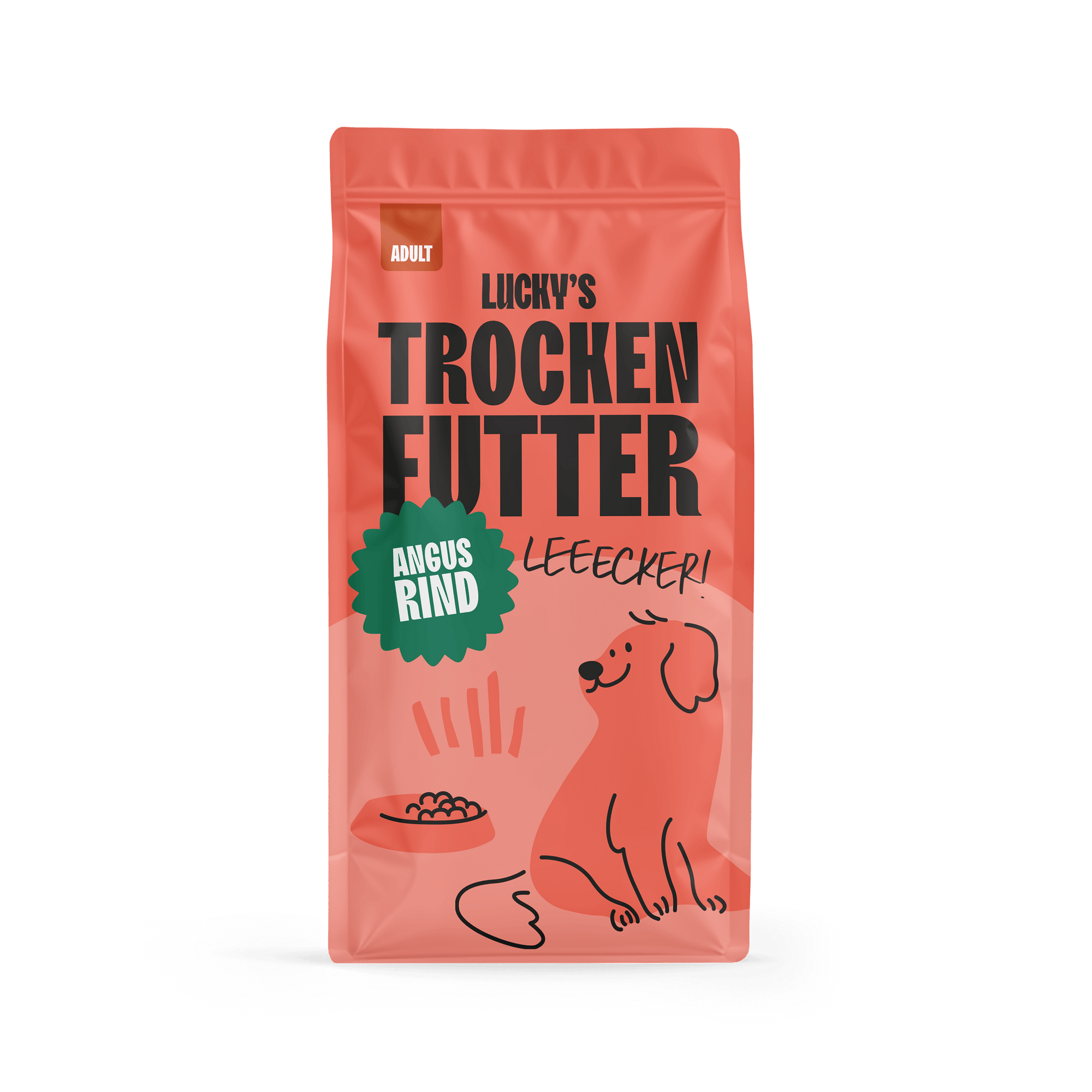 Angus-Rind mit Süßkartoffel und Karotte| Trockenfutter im praktischen Beutel für Hunde