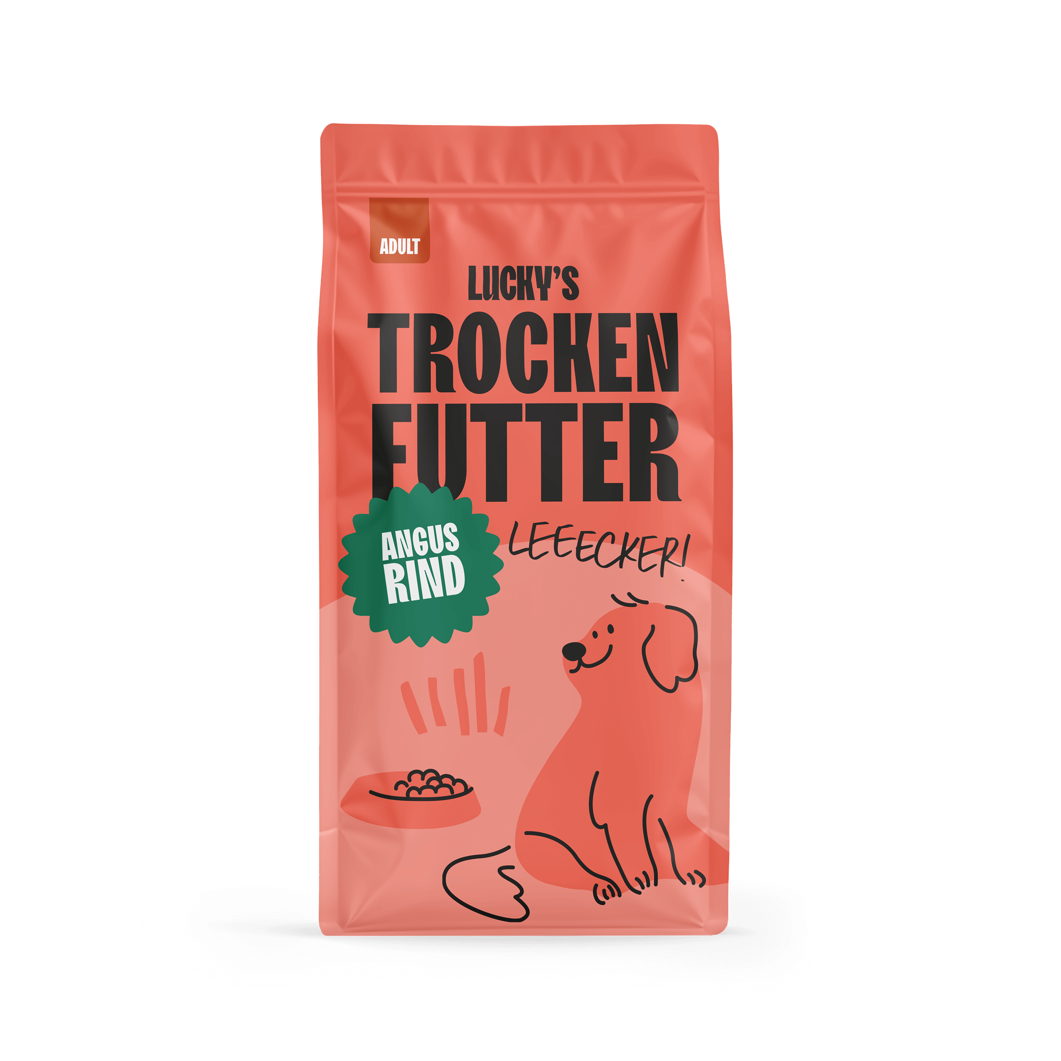 Angus-Rind mit Süßkartoffel und Karotte| Trockenfutter im praktischen Beutel für Hunde