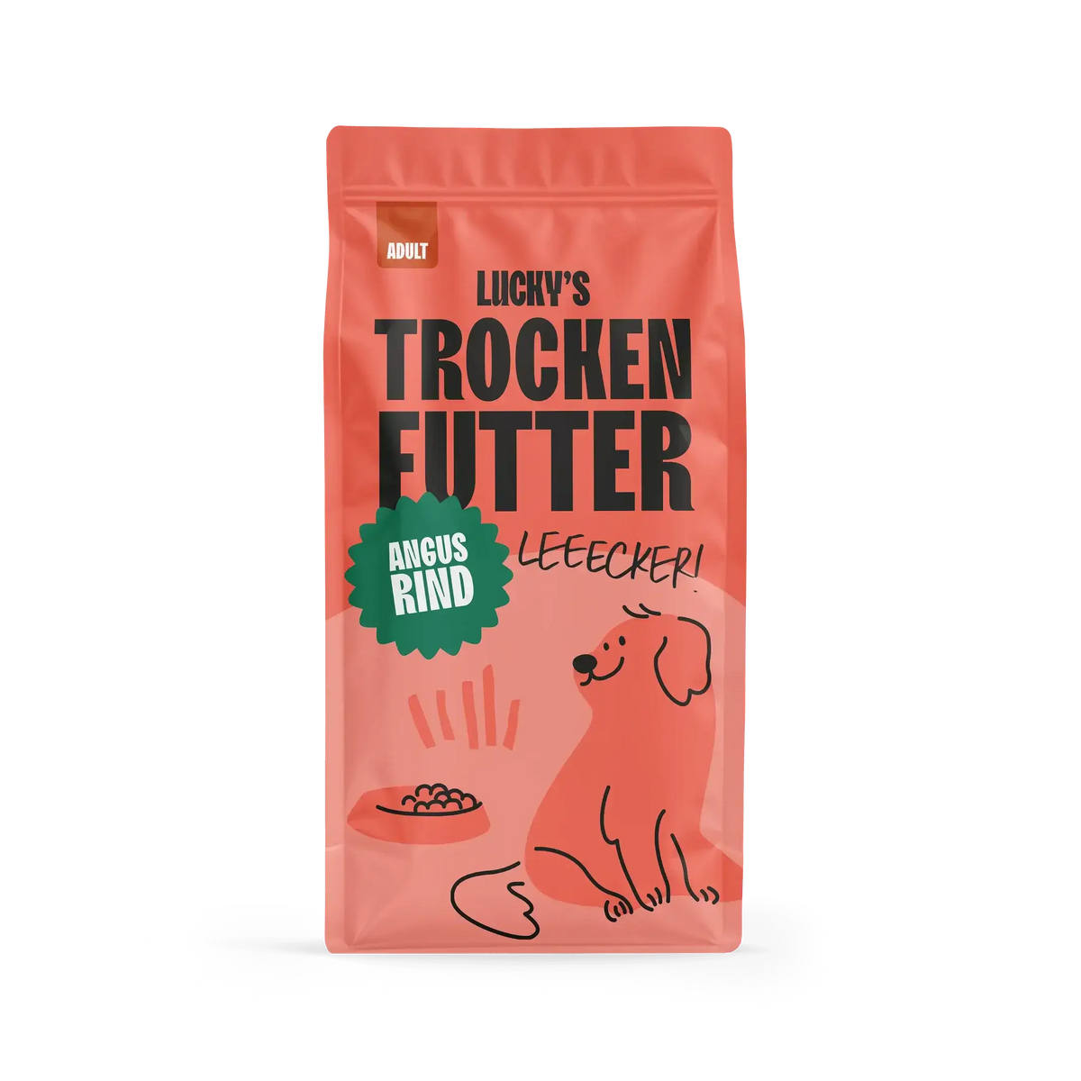 Angus-Rind mit Süßkartoffel und Karotte| Trockenfutter im praktischen Beutel für Hunde