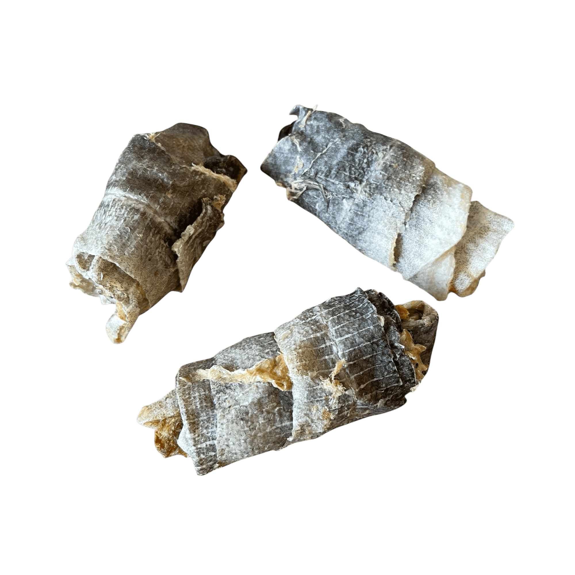 Dorschhautrolle – Kausnack für Hunde aus getrockneter Dorschhaut für gesunden Kauspaß.