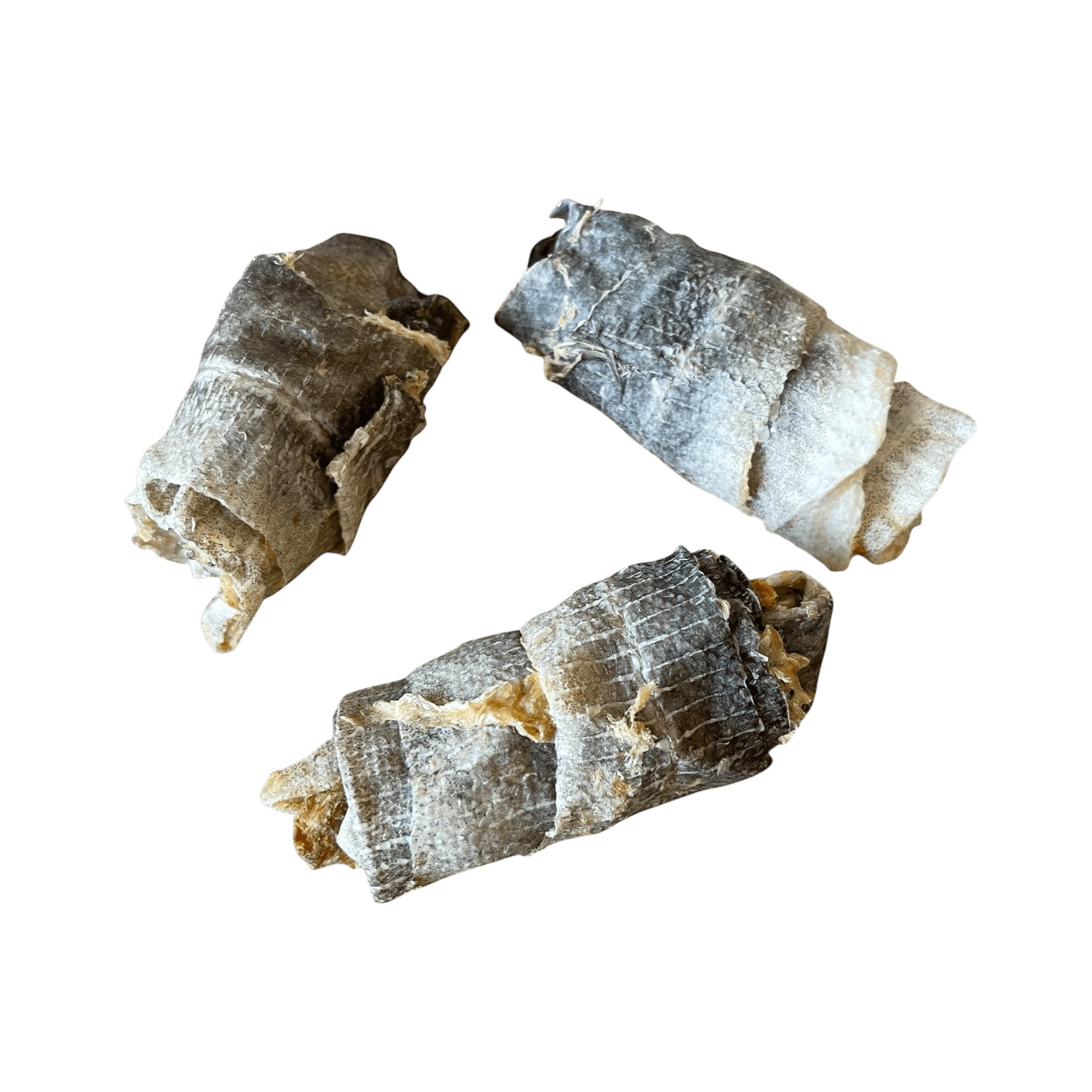 Dorschhautrolle – Kausnack für Hunde aus getrockneter Dorschhaut für gesunden Kauspaß.