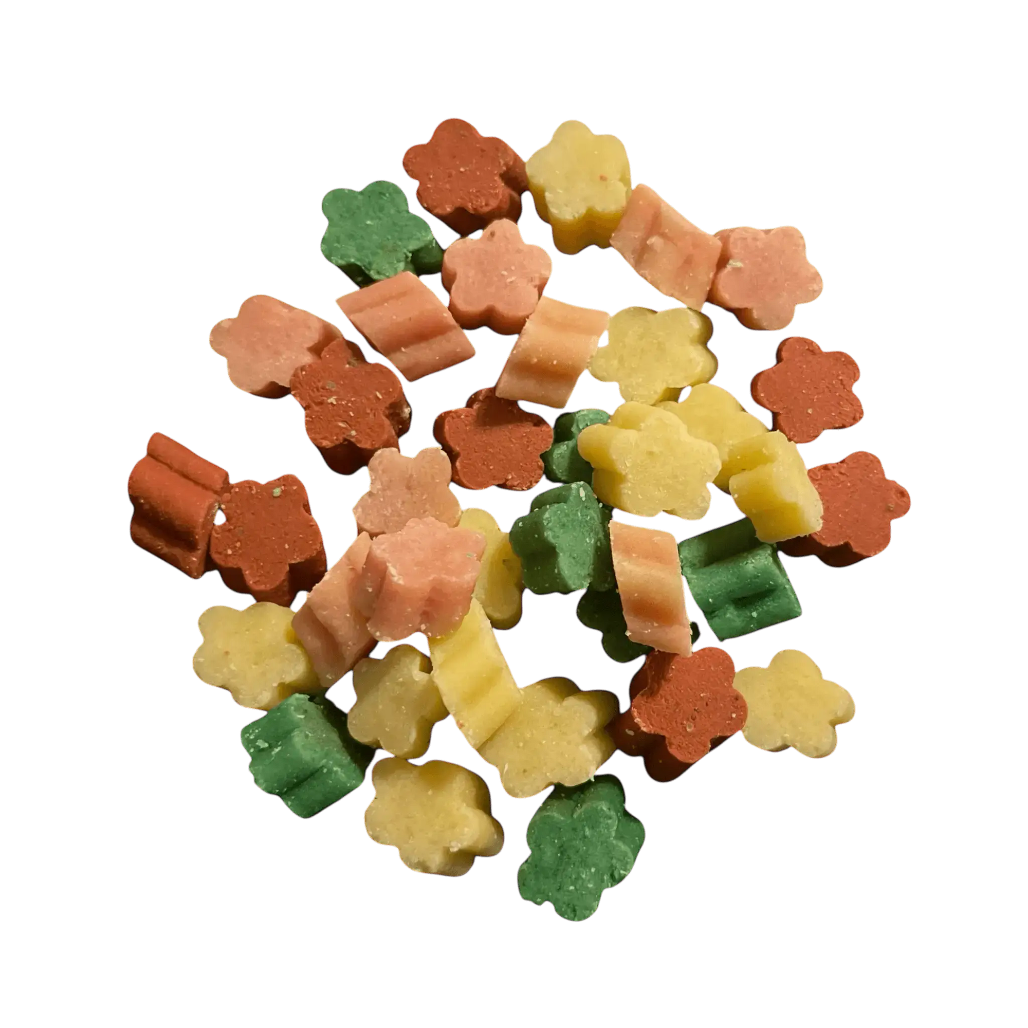 Früchtemix-Softies – Fruchtige Leckerli für Hunde in verschiedenen Farben und Formen.