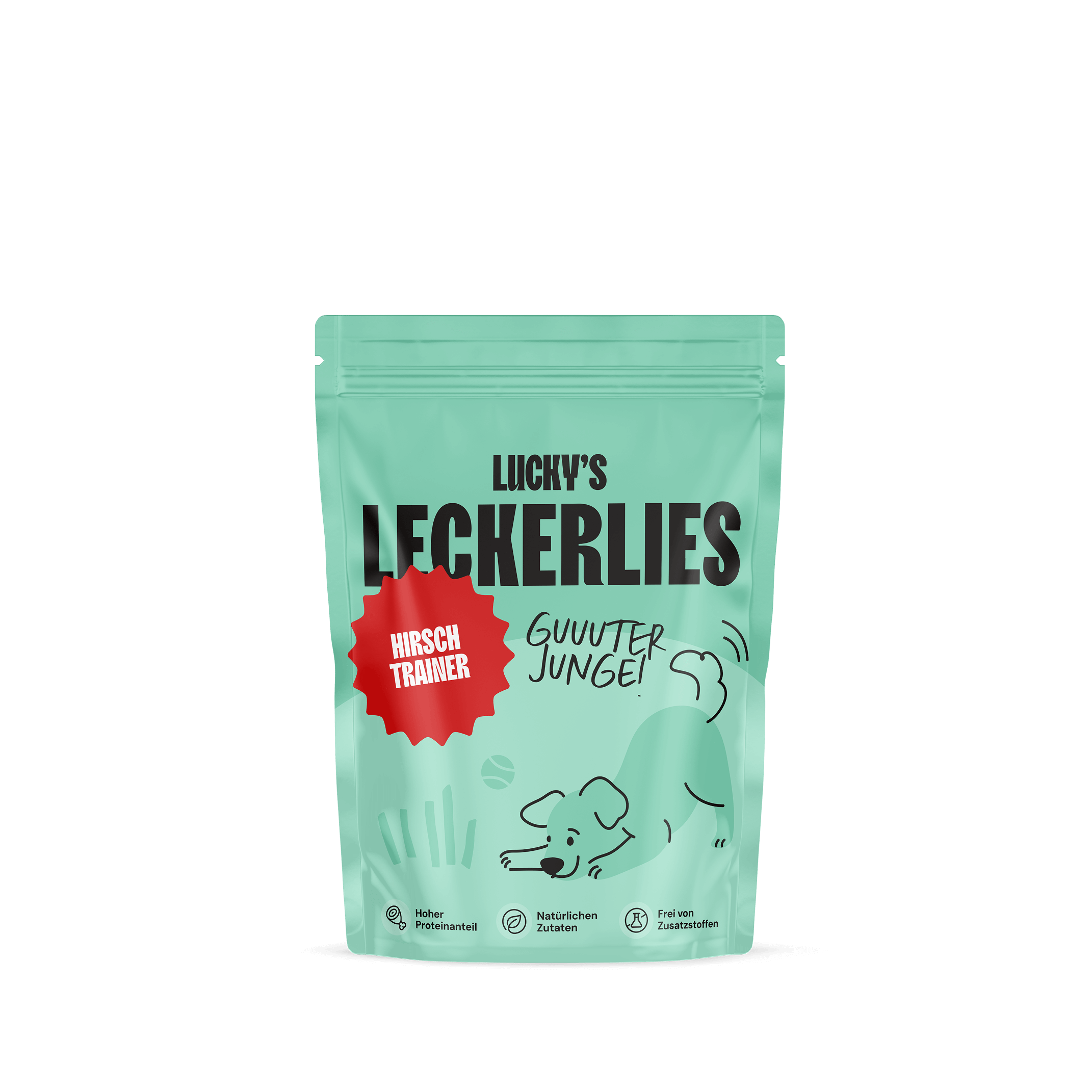 Hirschfleischtrainer – Trainingsleckerli für Hunde in umweltfreundlicher Verpackung.