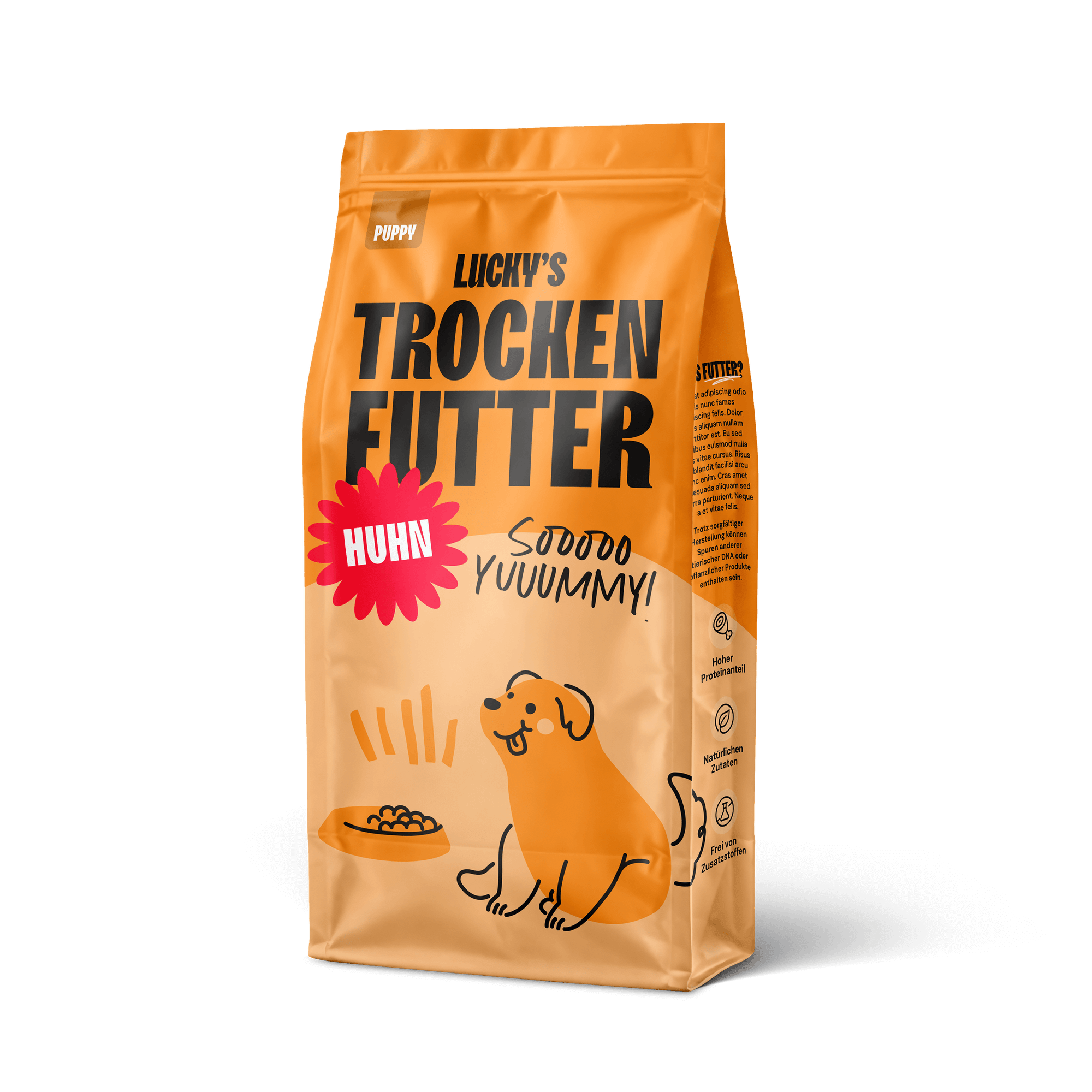 Huhn mit Truthan, Lachs, Süßkartoffel, Karotte | Welpenfutter, Trockenfutter für Welpen mit hoher Proteinversorgung.