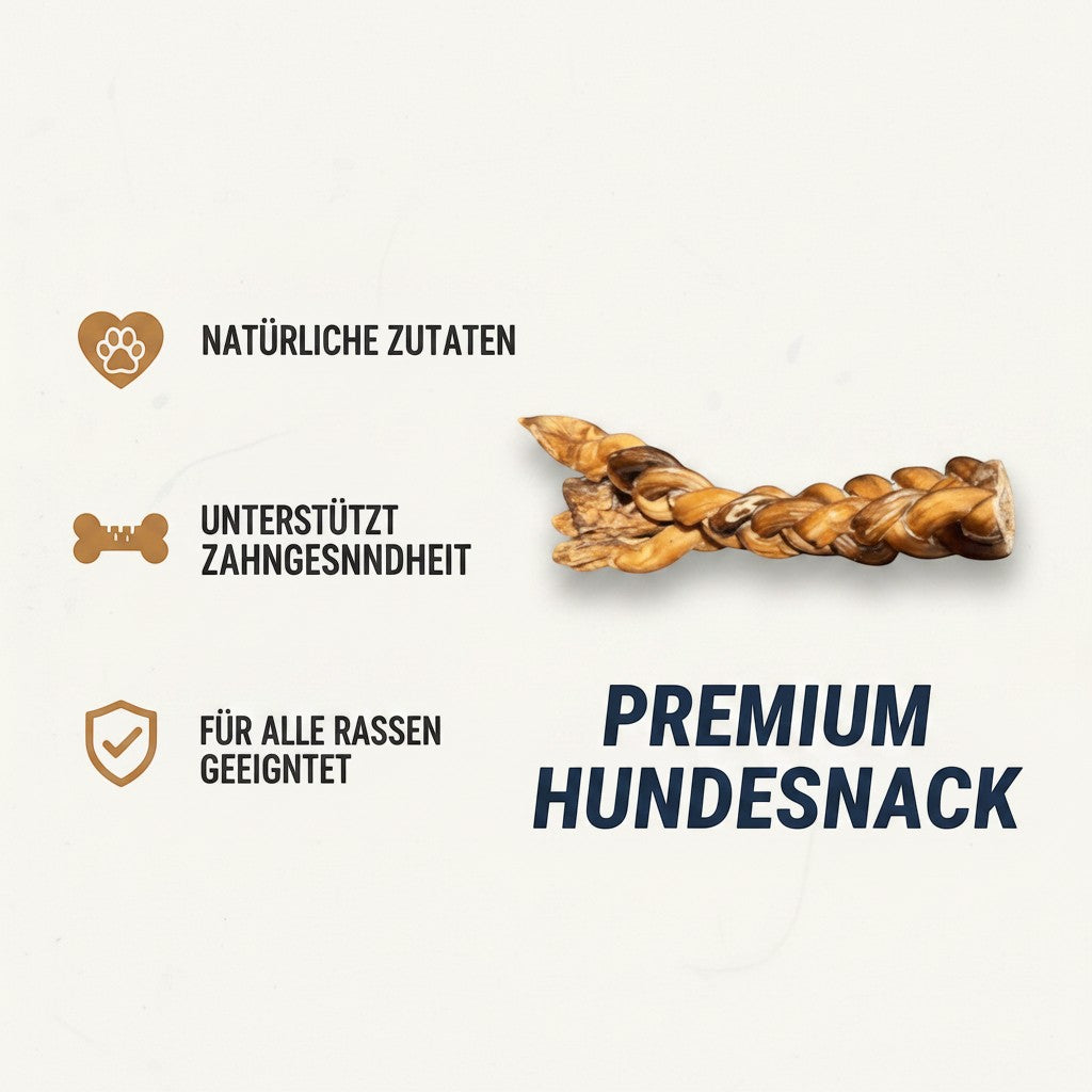 Ochsenziemer geflochten, geteilt – Kauartikel für Hunde
