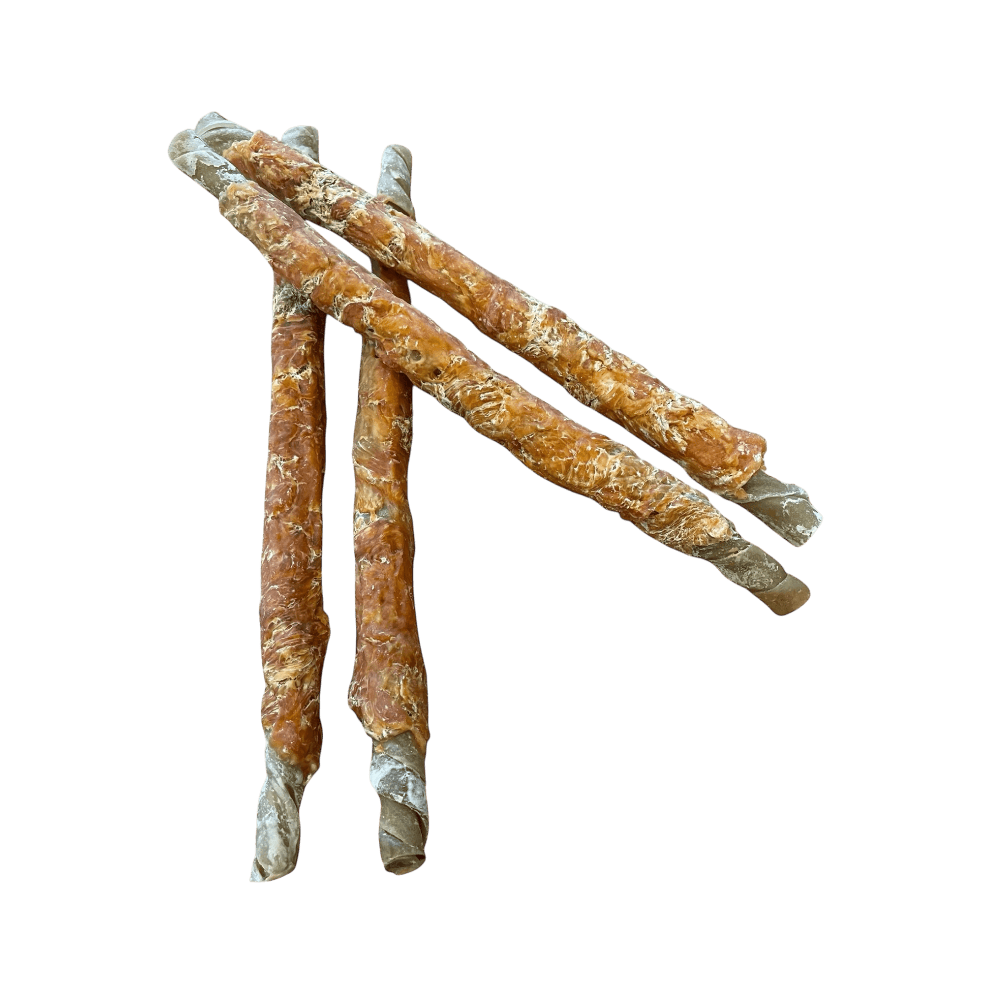 Kaurolle mit Hühnerbrust 34cm - Getrocknete Kaurollen aus Rinderhaut mit Hühnerbrust für Hunde.