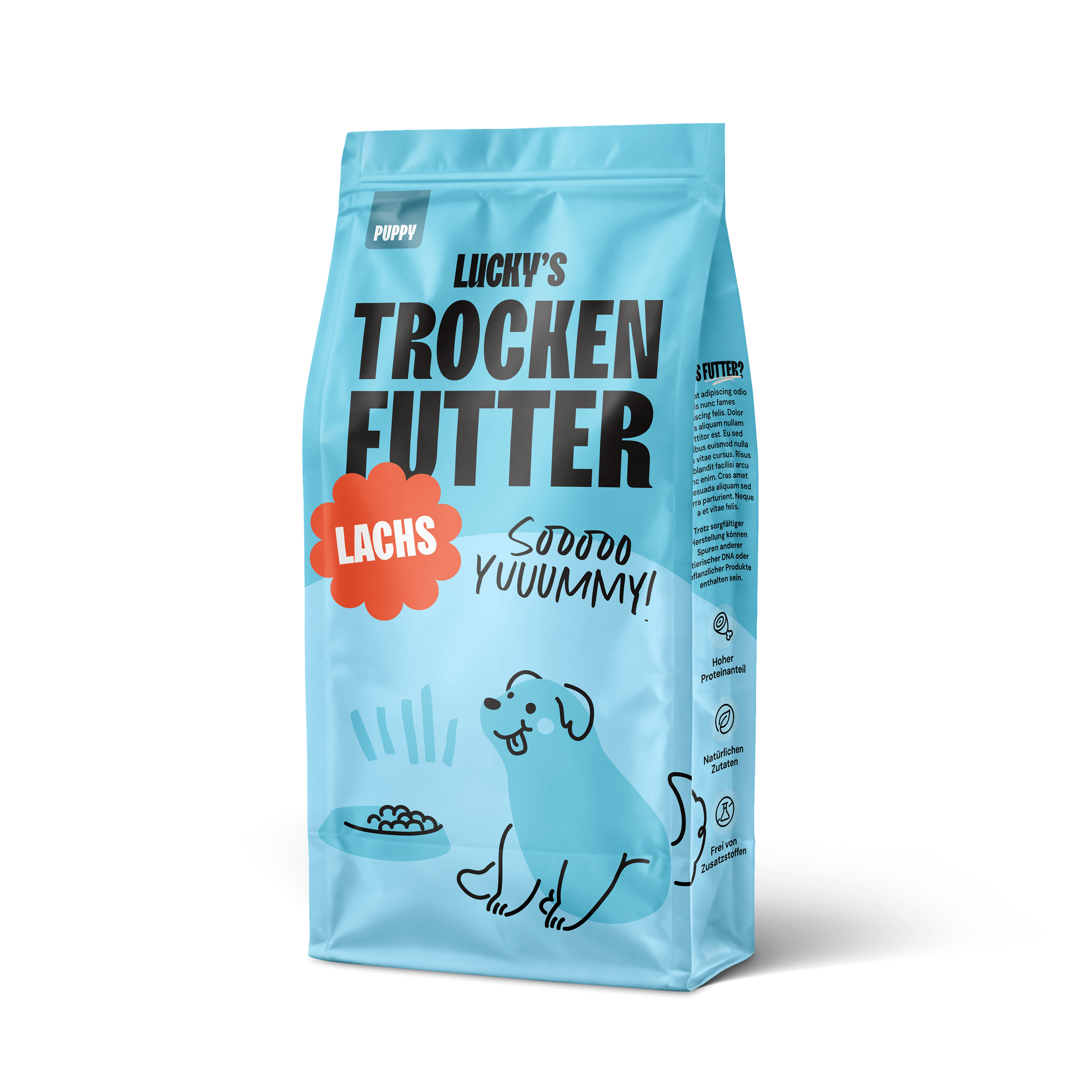 Lachs mit Schellfisch, Weißfisch, Süßkartoffel und Spargel für Welpen - Premium-Hundefutter von Licky's