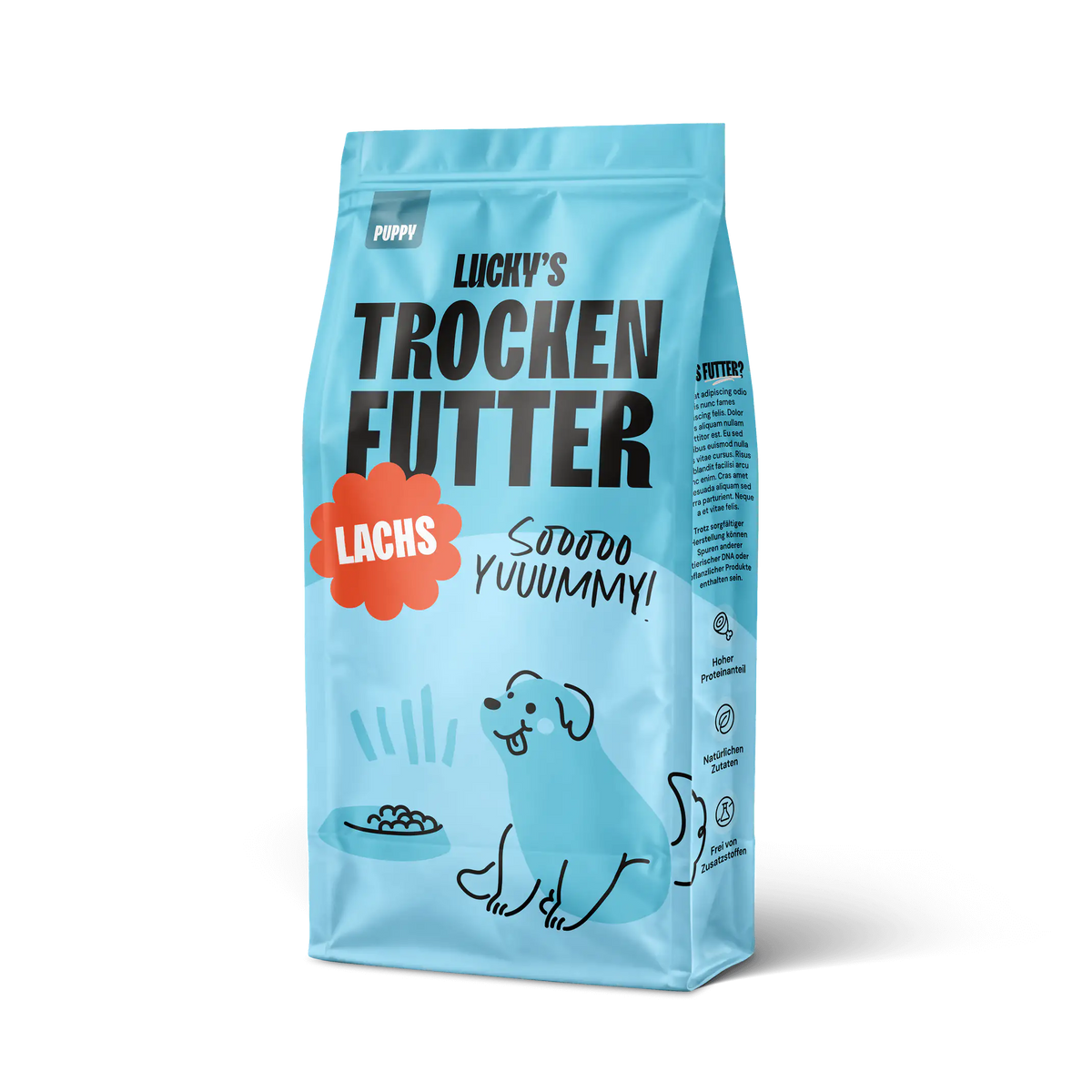 Lachs mit Schellfisch, Weißfisch, Süßkartoffel und Spargel für Welpen - Premium-Hundefutter von Licky's