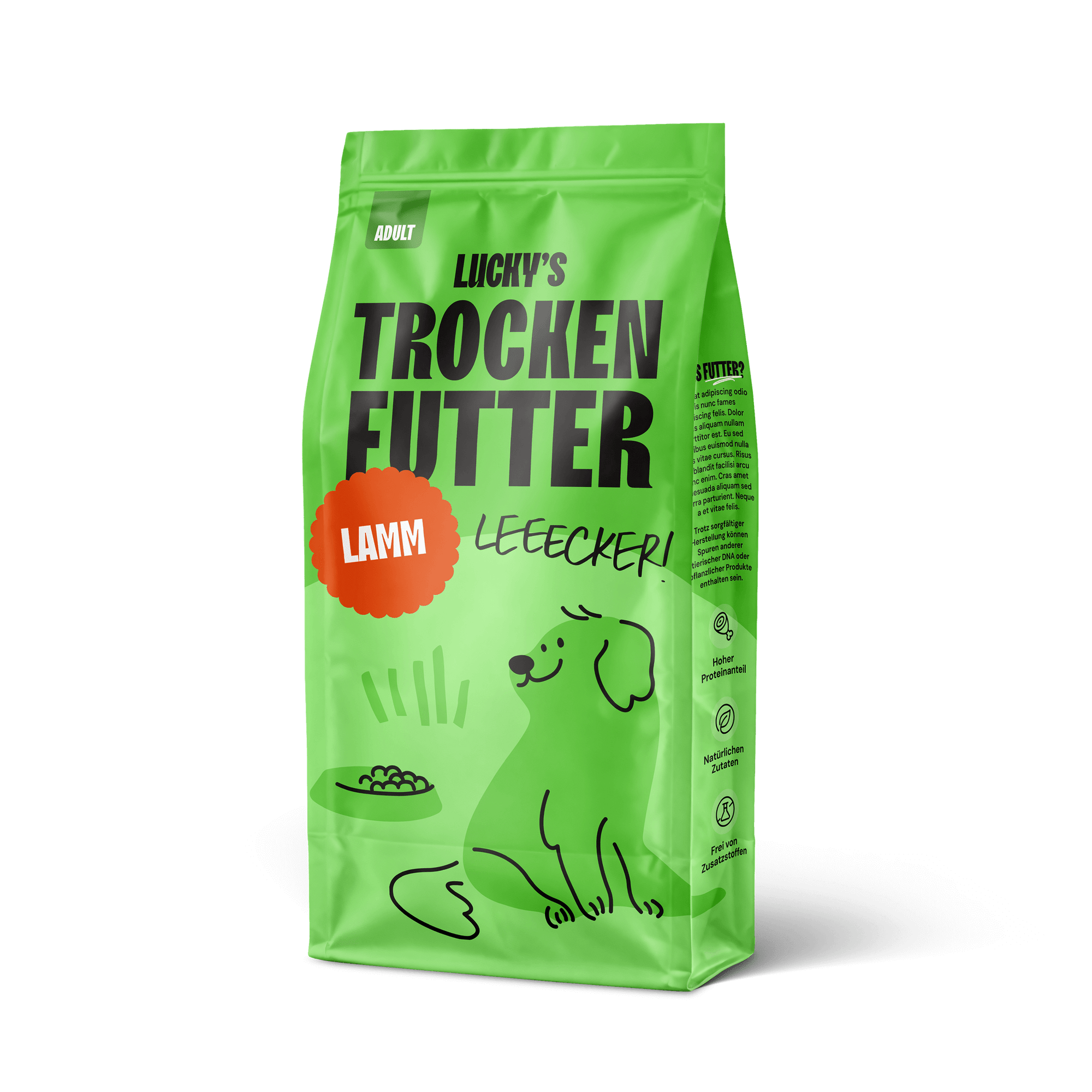 Lamm mit Süßkartoffel und Minze – Trockenfutter für Hunde in nachhaltiger Verpackung von Licky's.