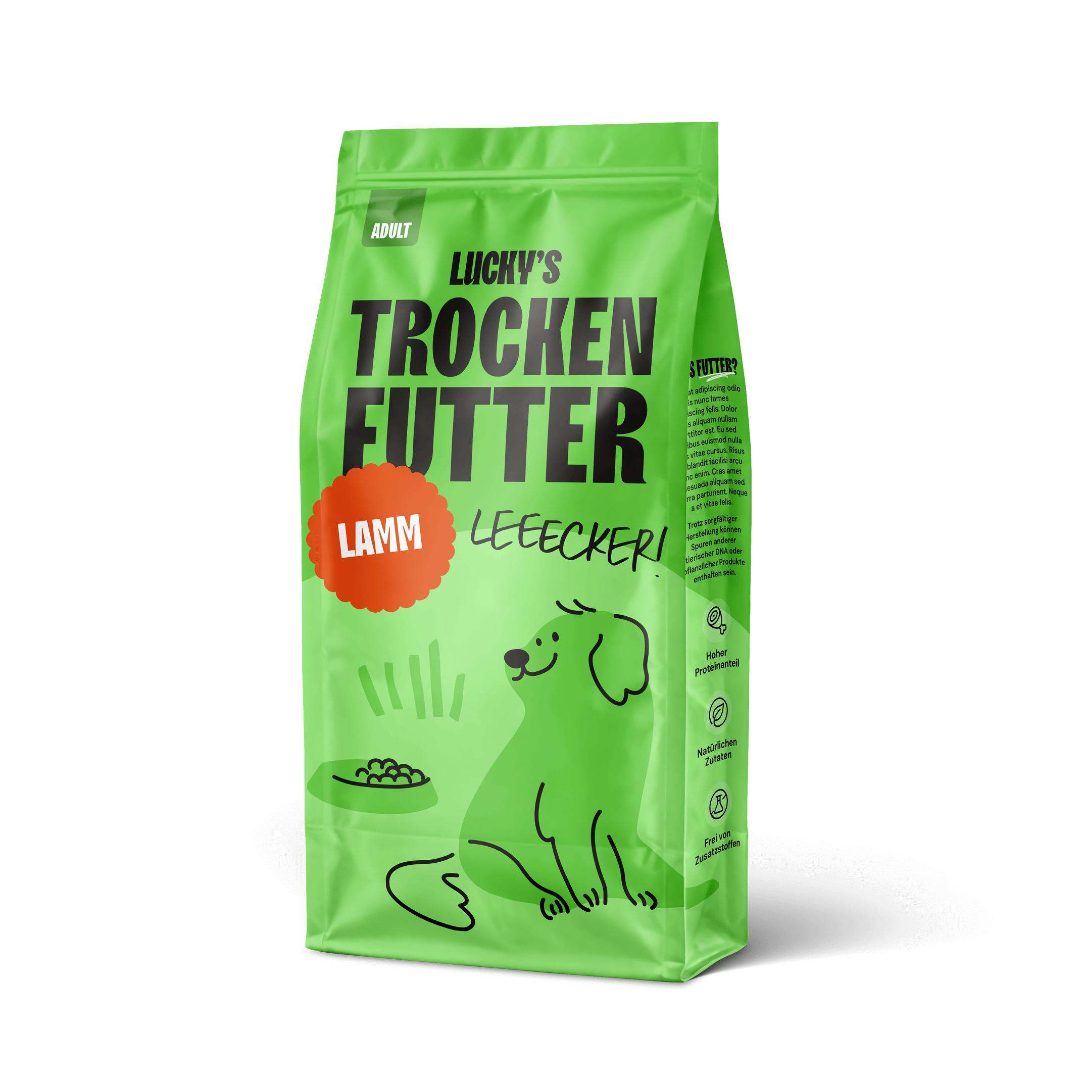 Lamm mit Süßkartoffel und Minze – Trockenfutter für Hunde in nachhaltiger Verpackung von Licky's.