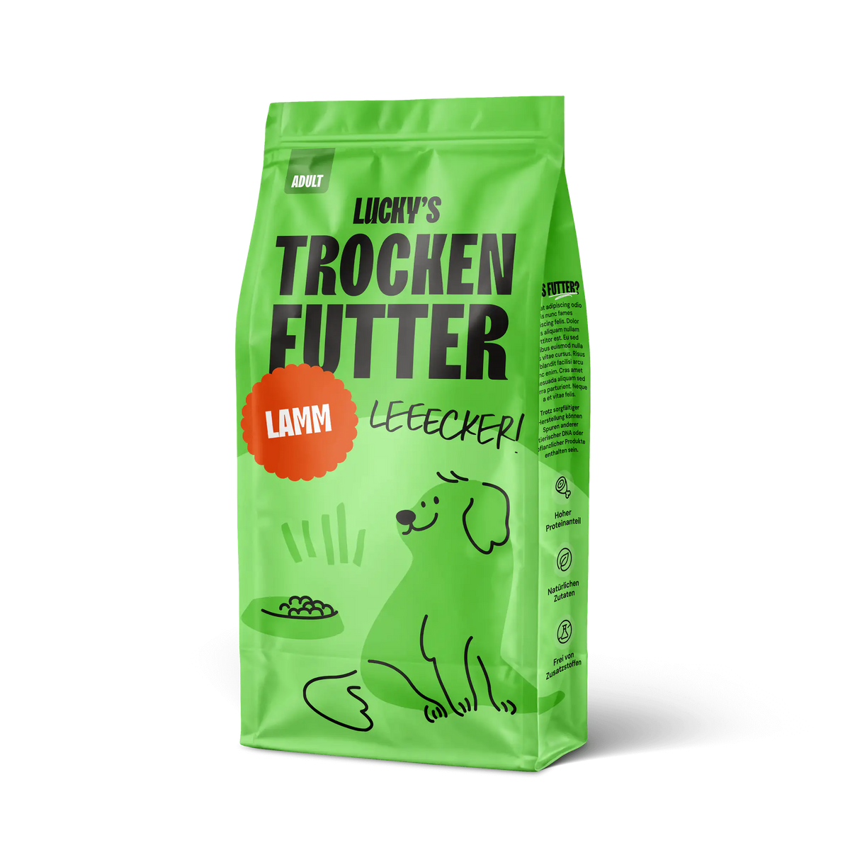 Lamm mit Süßkartoffel und Minze – Trockenfutter für Hunde in nachhaltiger Verpackung von Licky's.