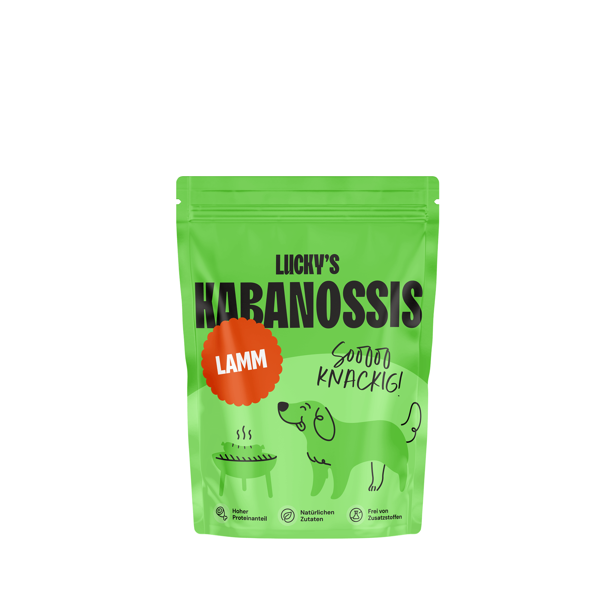 Lamm Kabanossi – Leckerli für Hunde Produkt Mockup