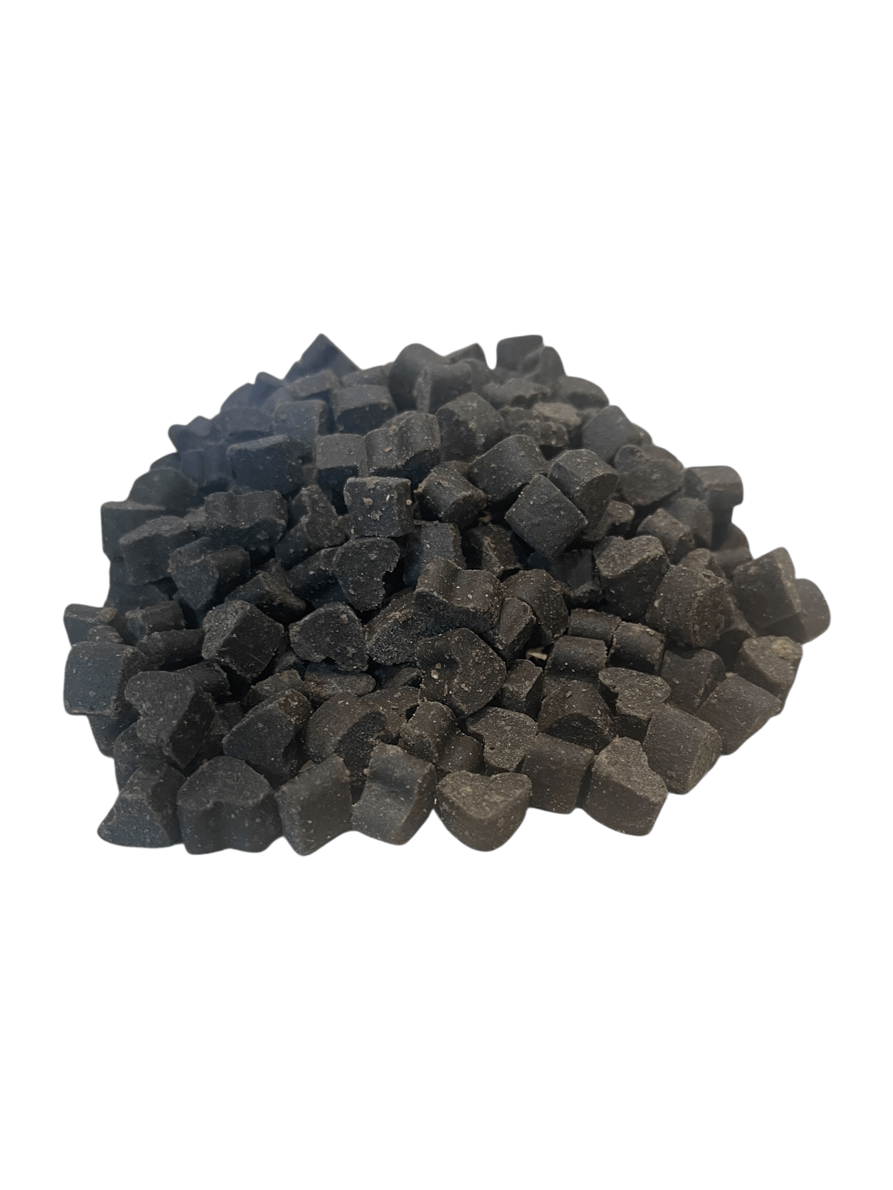 Pferdesoftie – Leckerli für Hunde in Form von herzförmigen, schwarzen Leckerlis für Hunde.