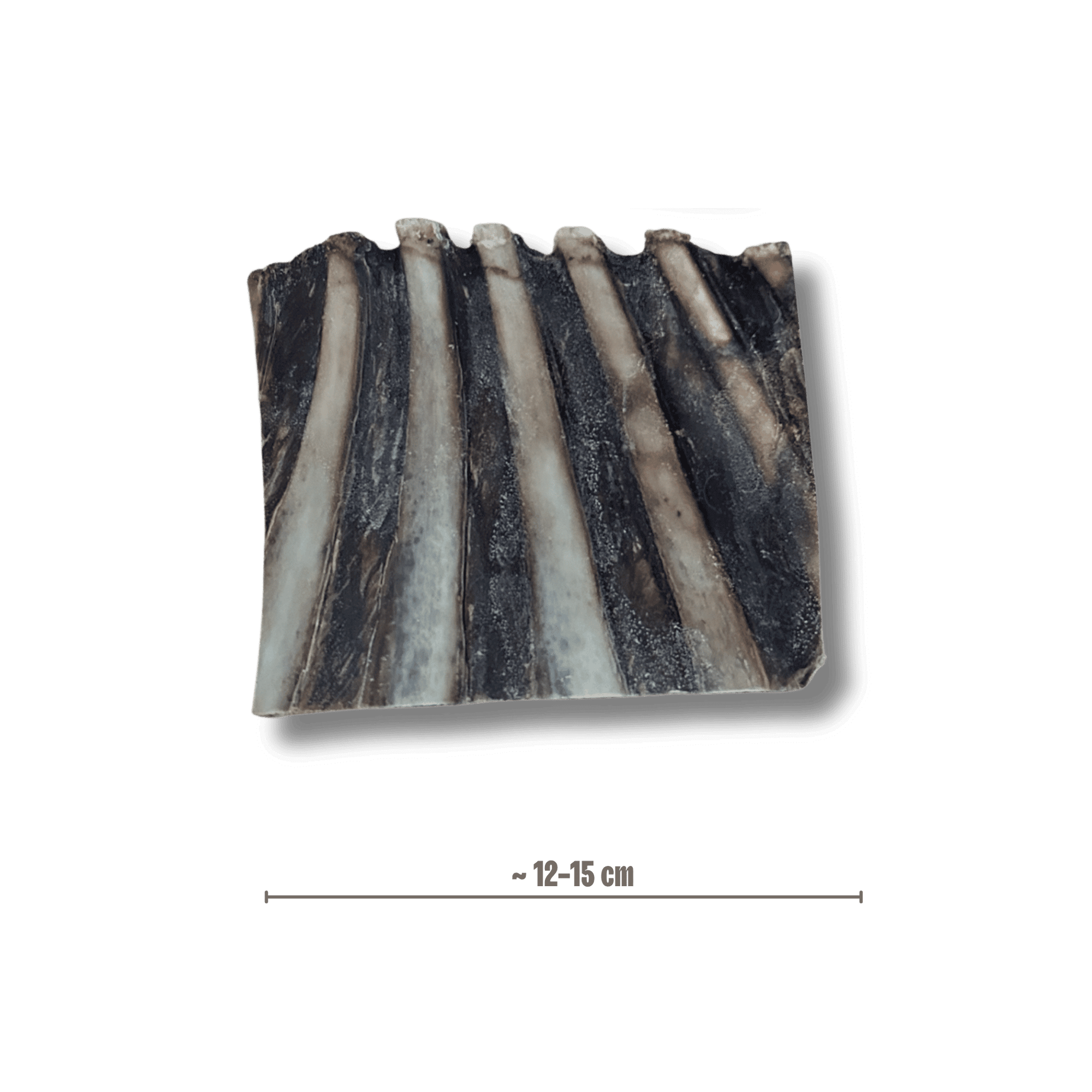 Produktansicht einer Rehrippe mit einer Längenangabe von ca. 12 bis 15 cm.