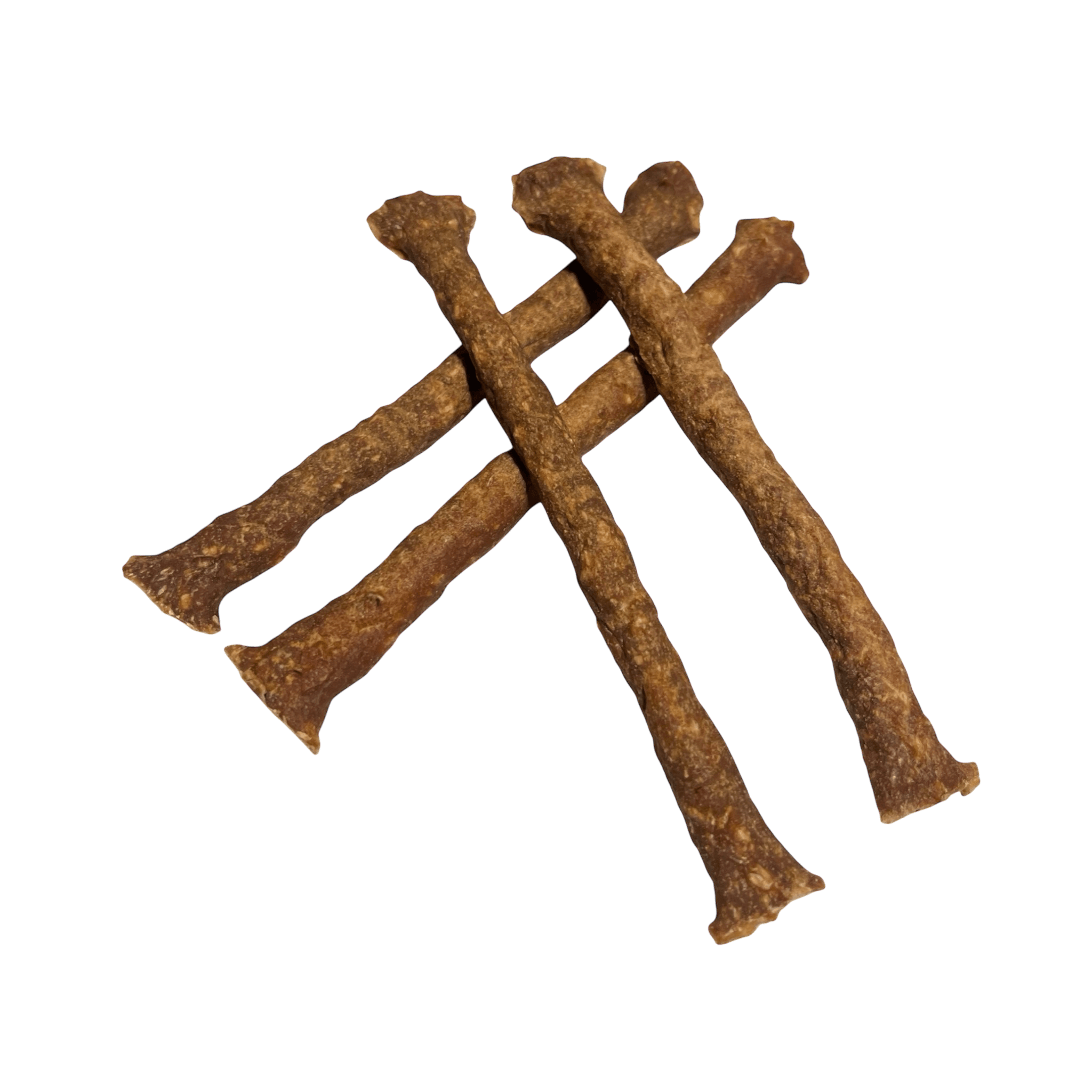 Straußen Muskelfleischsticks – Premium Trainingsleckerli für Hunde in einer ansprechenden Anordnung