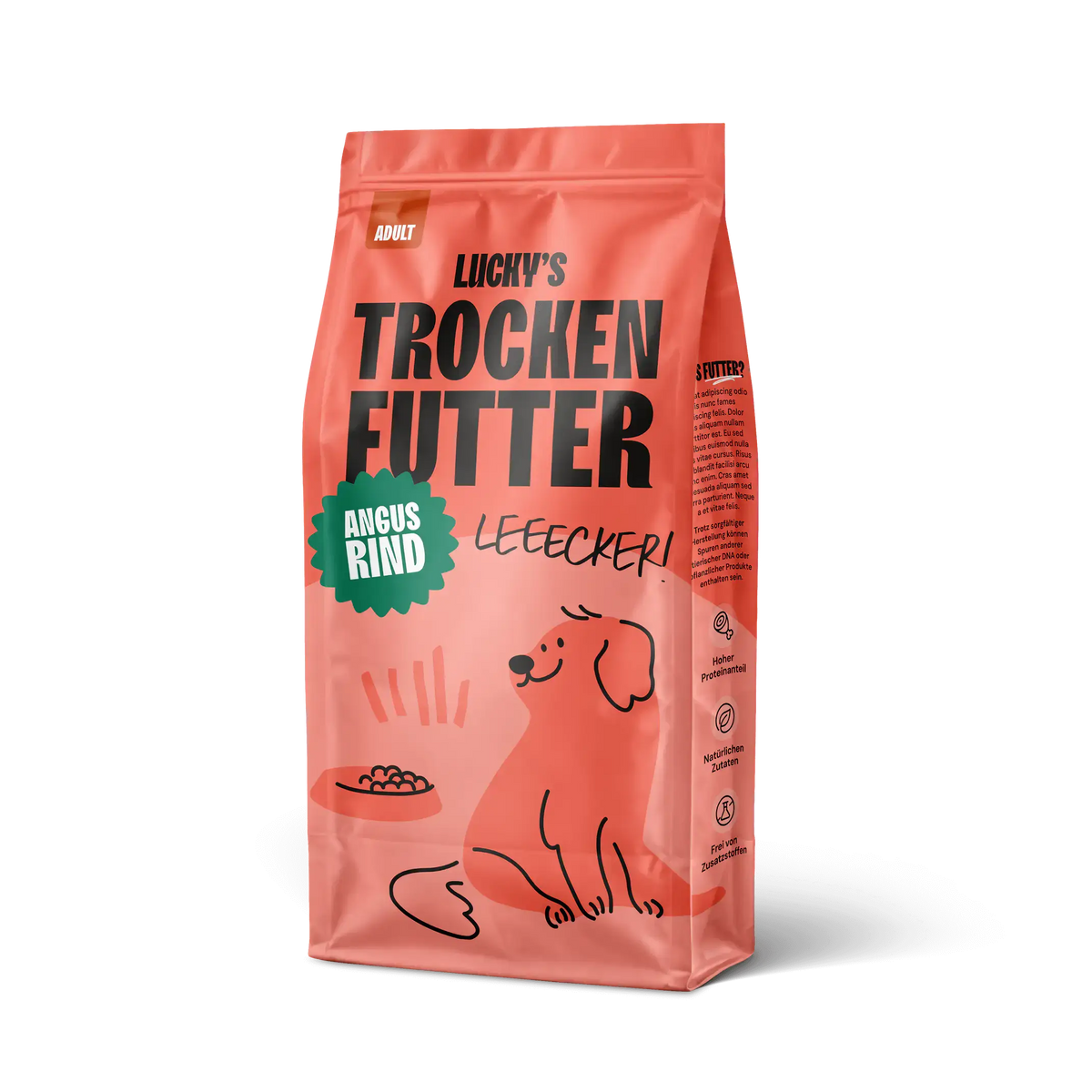 Angus-Rind mit Süßkartoffel und Karotte| Trockenfutter in einer attraktiven Verpackung für Hunde.