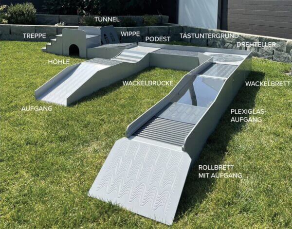 Welpen Agilitypark Exklusiv aus UV-beständigem Hart-PVC, handgefertigt in Deutschland, ideal für Welpen und Kinder.