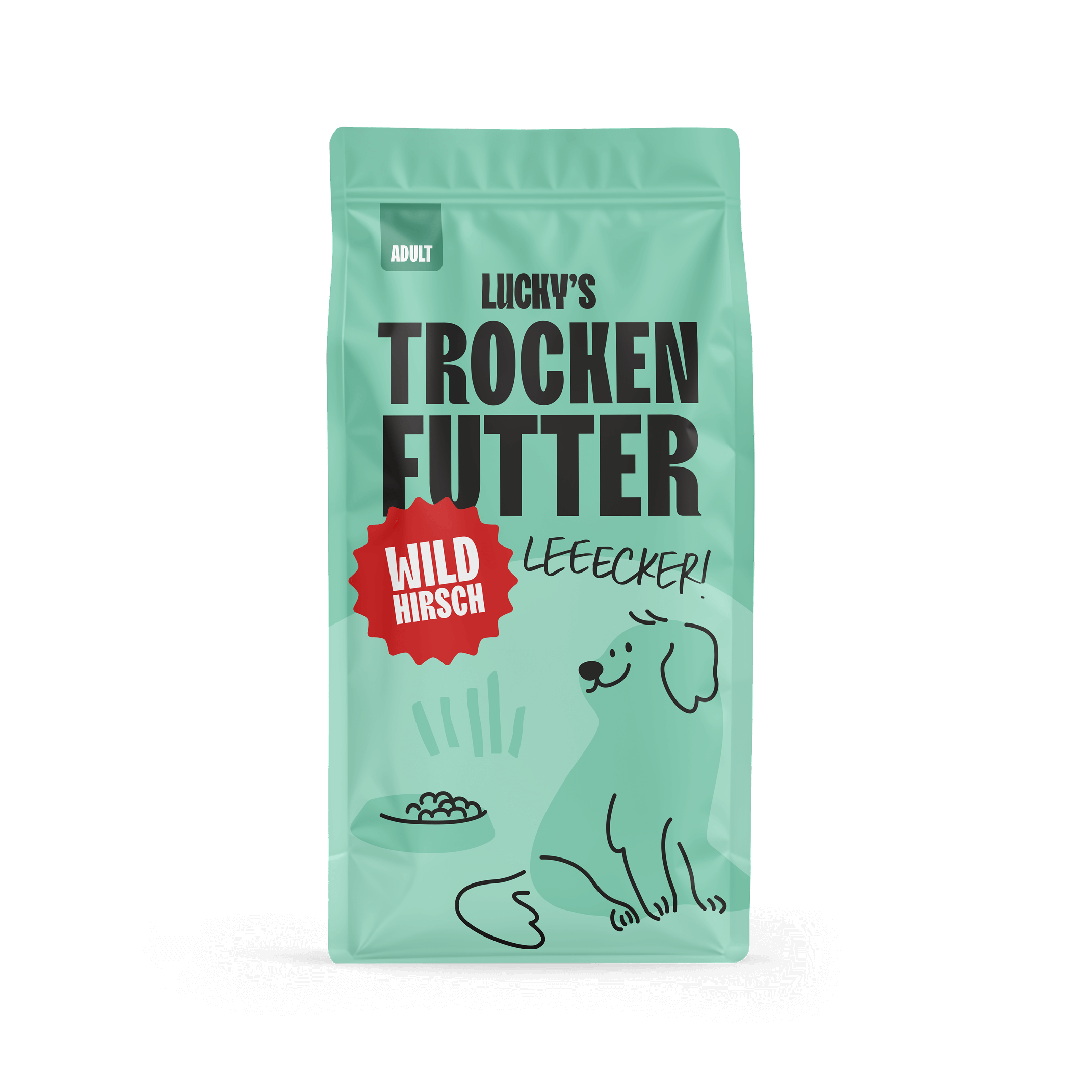 Wild mit Süßkartoffel und Maulbeere – Trockenfutter für Hunde in der Verpackung von Licky's.