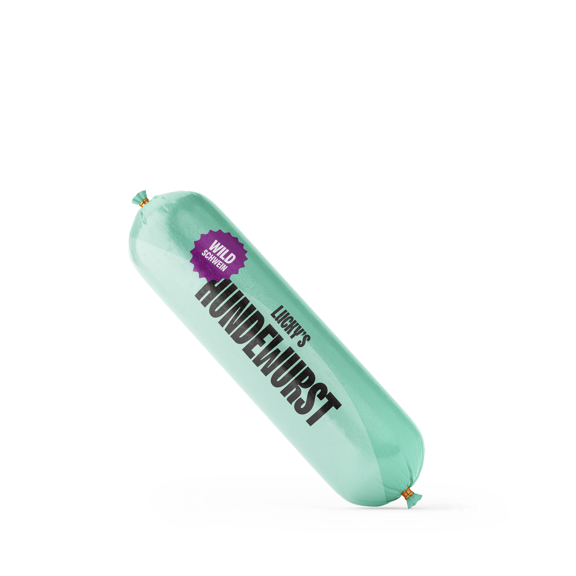 Wildschweinwurst – Schnittfeste Hundewurst aus Muskelfleisch in einer grünen Verpackung.