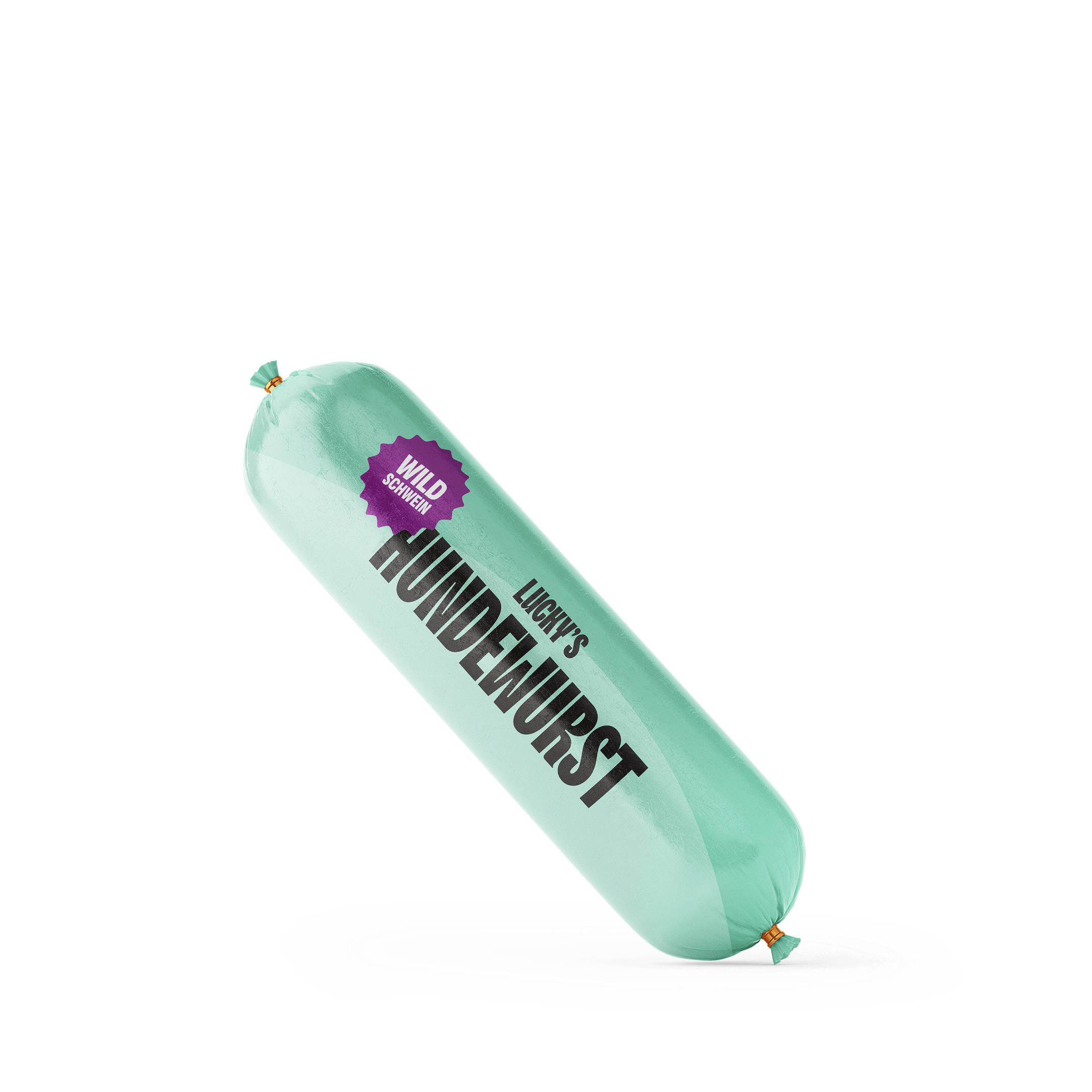 Wildschweinwurst – Schnittfeste Hundewurst aus Muskelfleisch in einer grünen Verpackung.