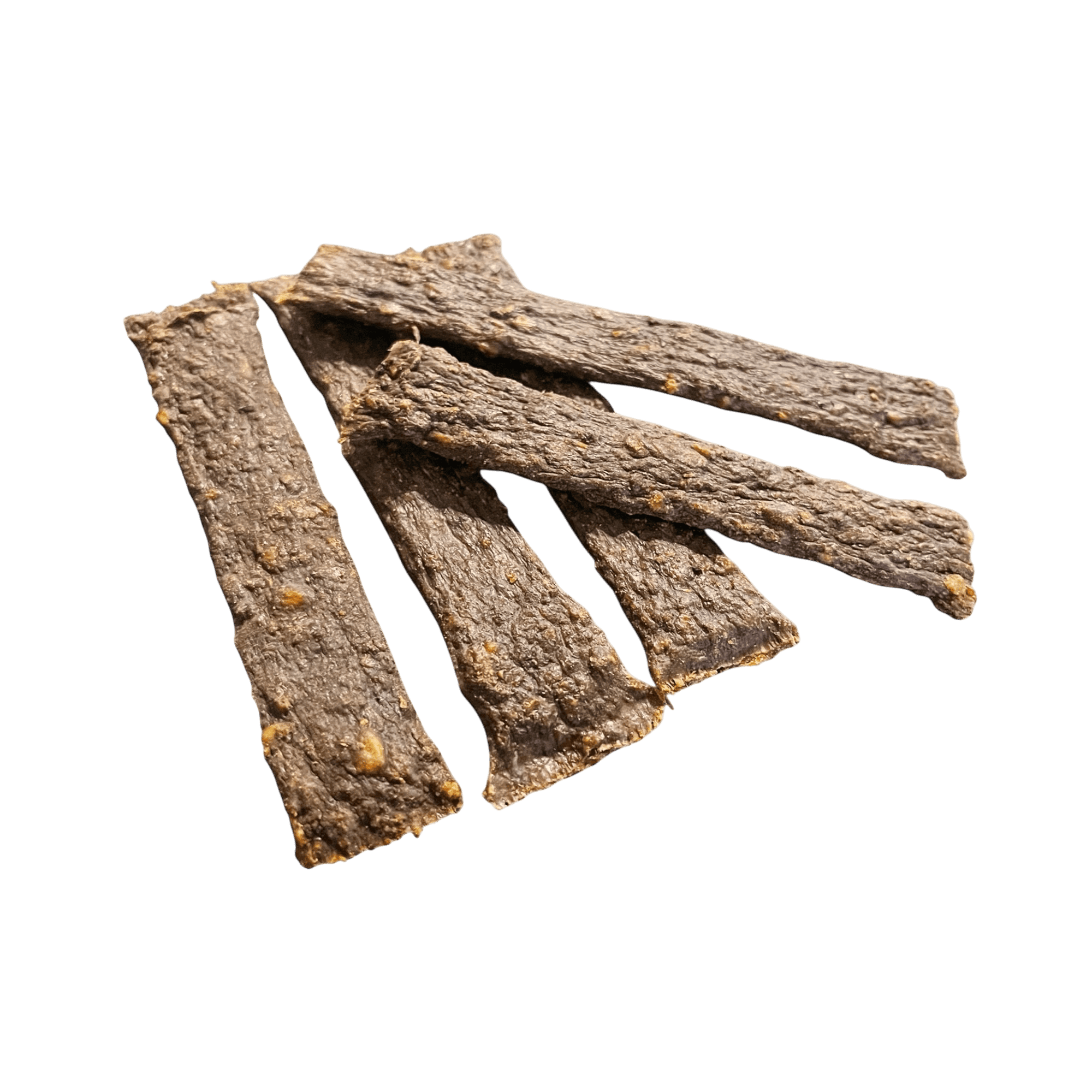 Ziegenfleischstreifen – Eine handvoll leckerer Hundeleckerlis aus 100% getrocknetem Fleisch.